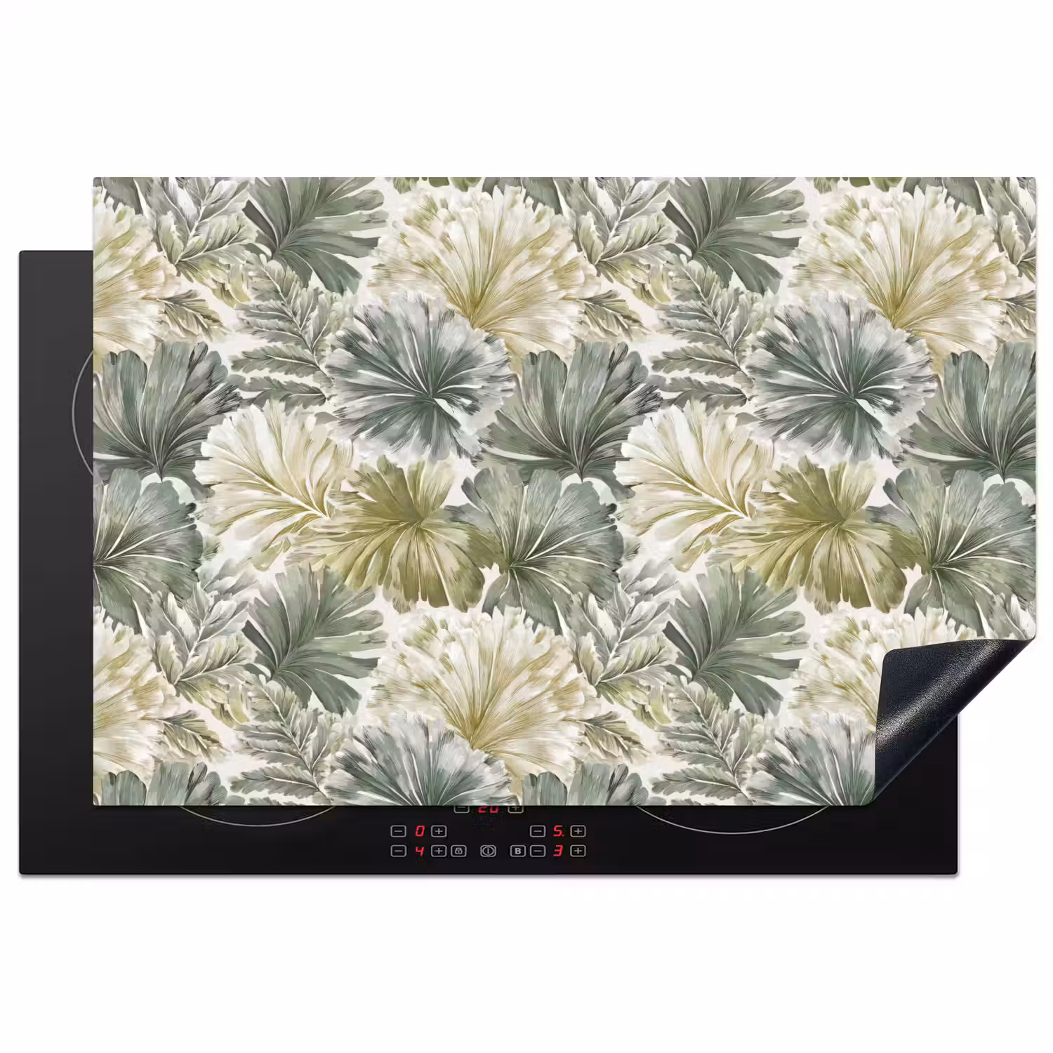Bladeren - Botanisch - Groen Inductie beschermer vinyl 3mm klein 276 -3d