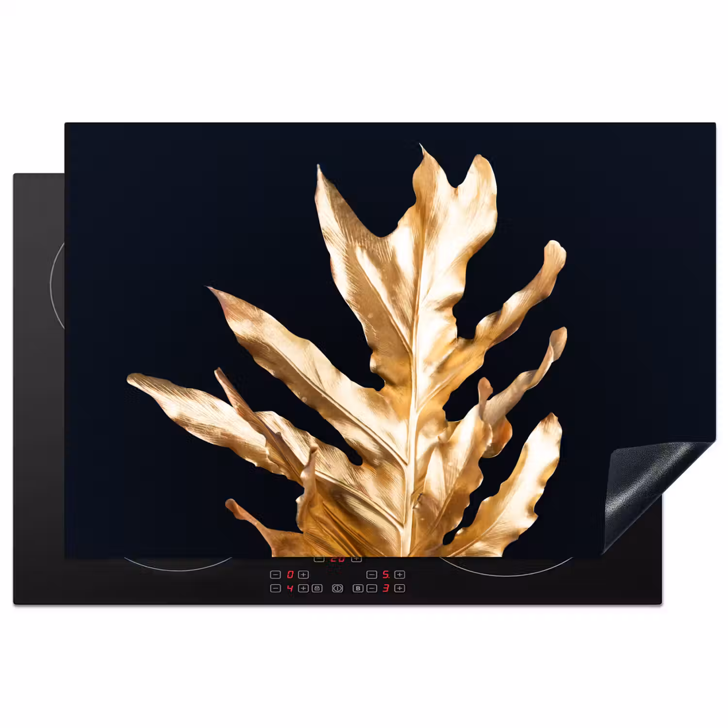 Bladeren - Goud - Herfst - Natuur - Luxe Inductie beschermer vinyl 3mm klein -3d