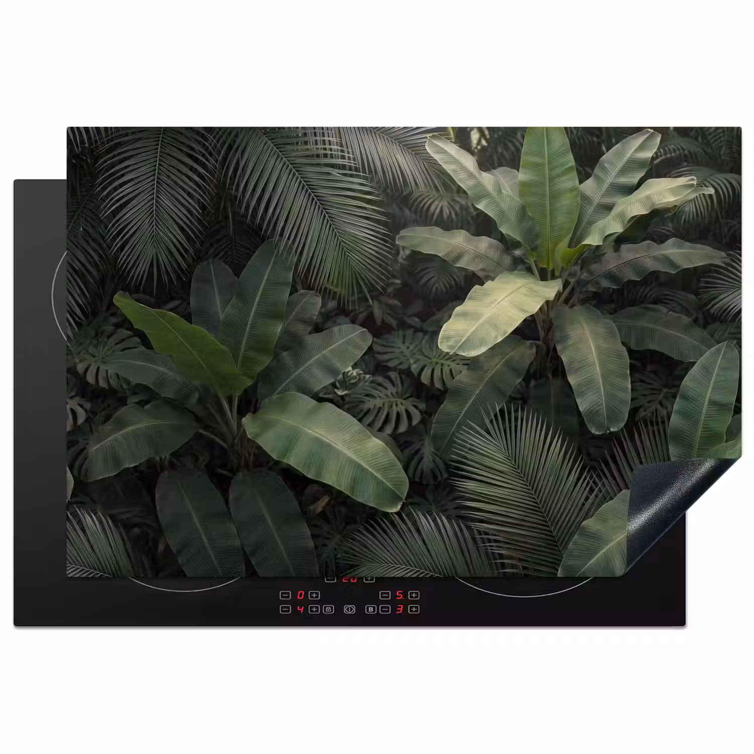 Bladeren - Groen - Tropisch - Natuur Inductie beschermer vinyl 3mm klein -3d