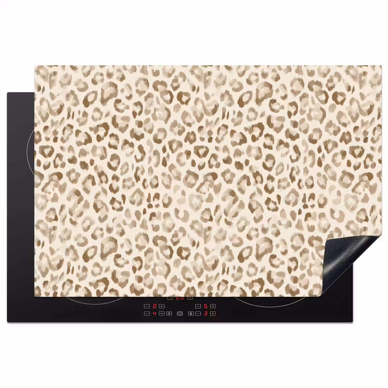Luipaard - Klassiek - Beige Inductie beschermer vinyl 3mm klein 276 -3d
