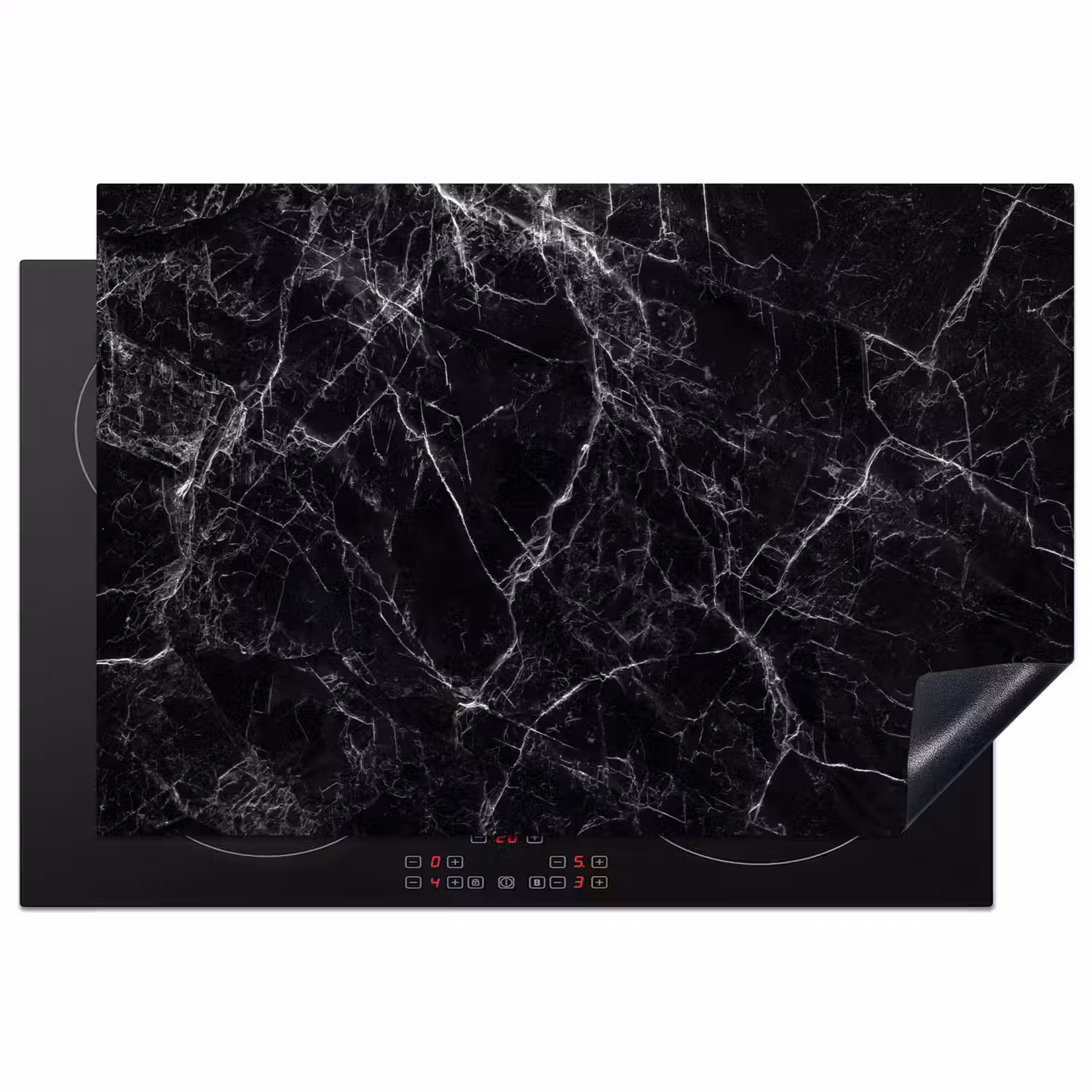 Bliksemschicht door Zwart Marmer Inductie beschermer vinyl 3mm klein -3d