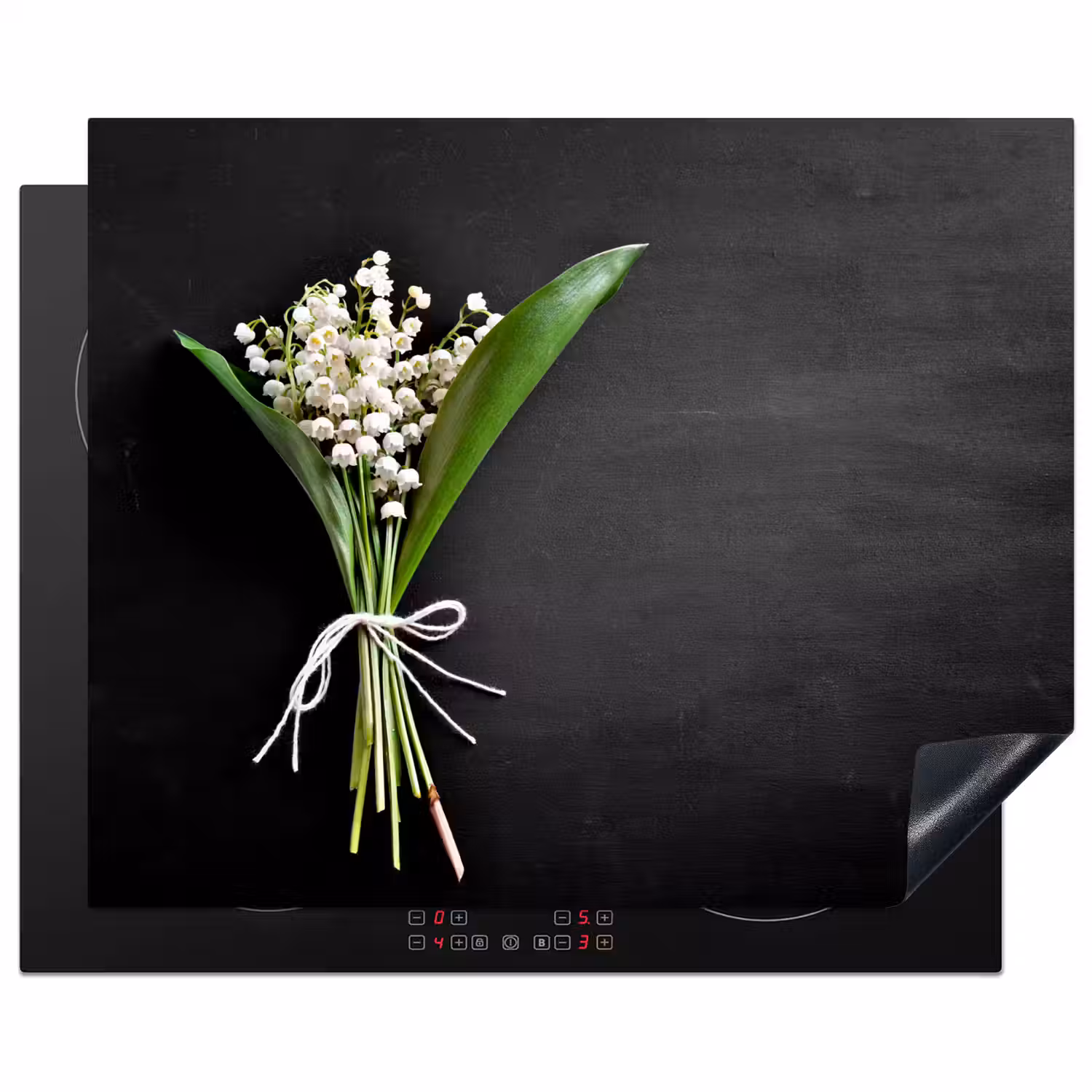 Lelietjes van dalen - Bloemen - Strik - Flora Inductie beschermer vinyl 3mm groot -3d