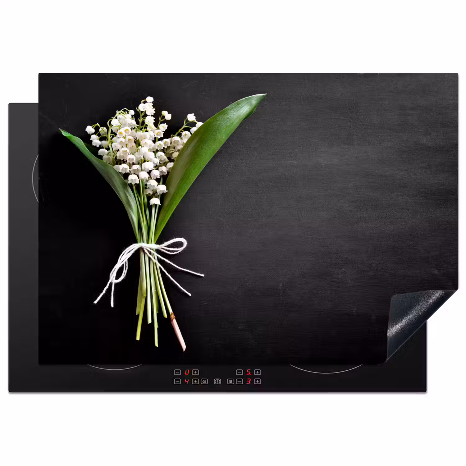 Lelietjes van dalen - Bloemen - Stilleven - Strik Inductie beschermer vinyl 3mm middel -3d