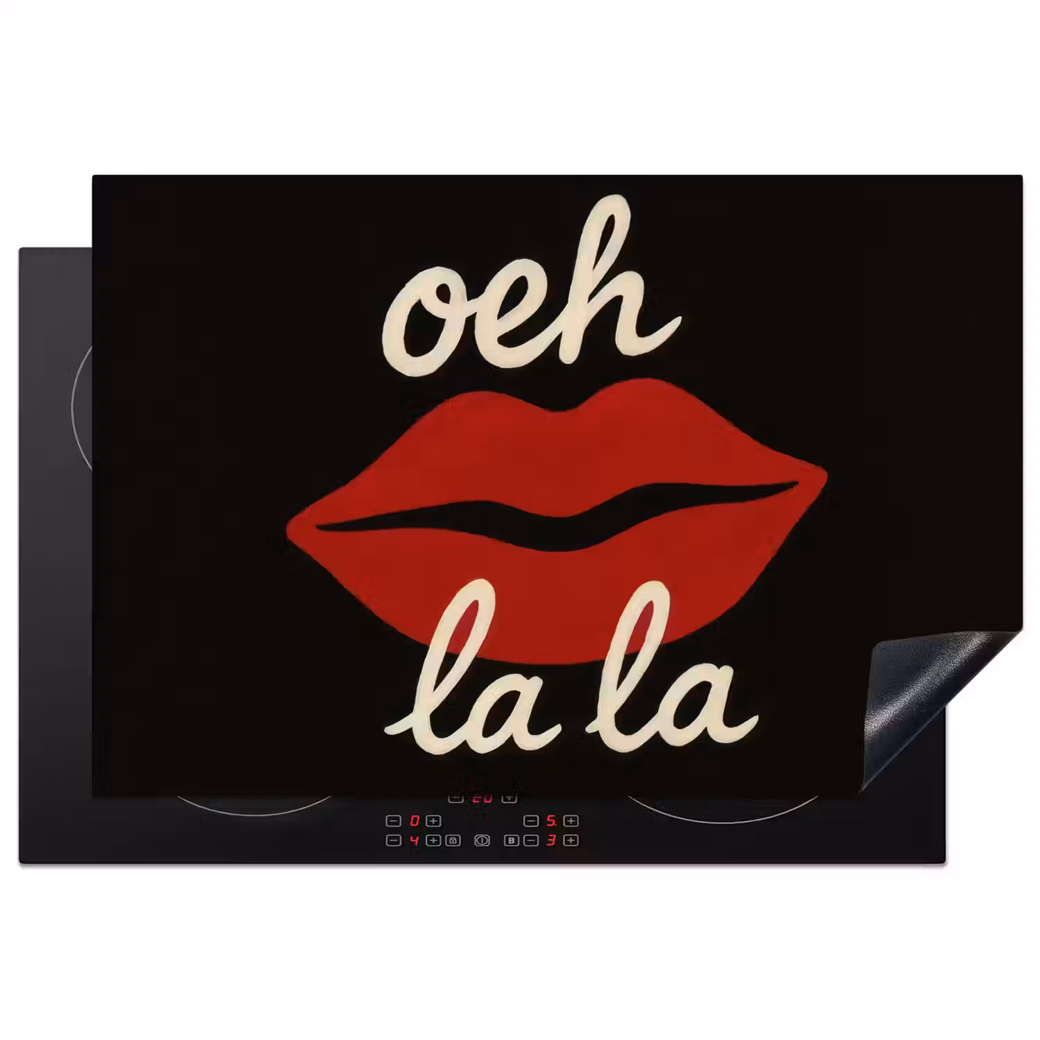 Lip - Rood - Quote Inductie beschermer vinyl 3mm klein -3d
