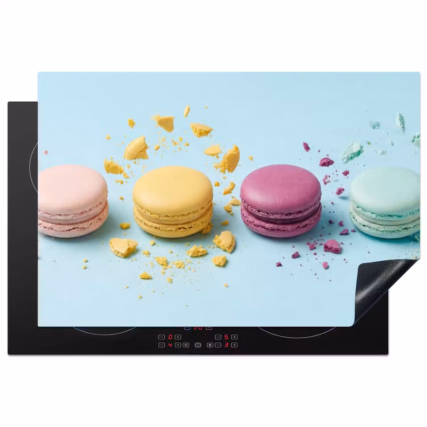 Macarons - Kleurrijk - Pastel Inductie beschermer vinyl 3mm klein -3d