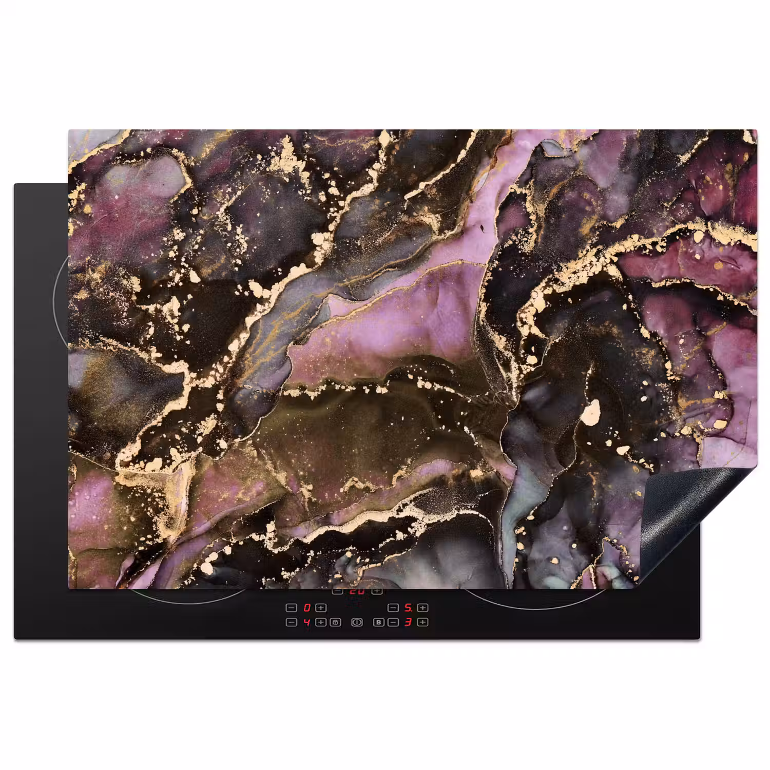 Marmer - Gold - Steen - Abstract Inductie beschermer vinyl 3mm klein -3d