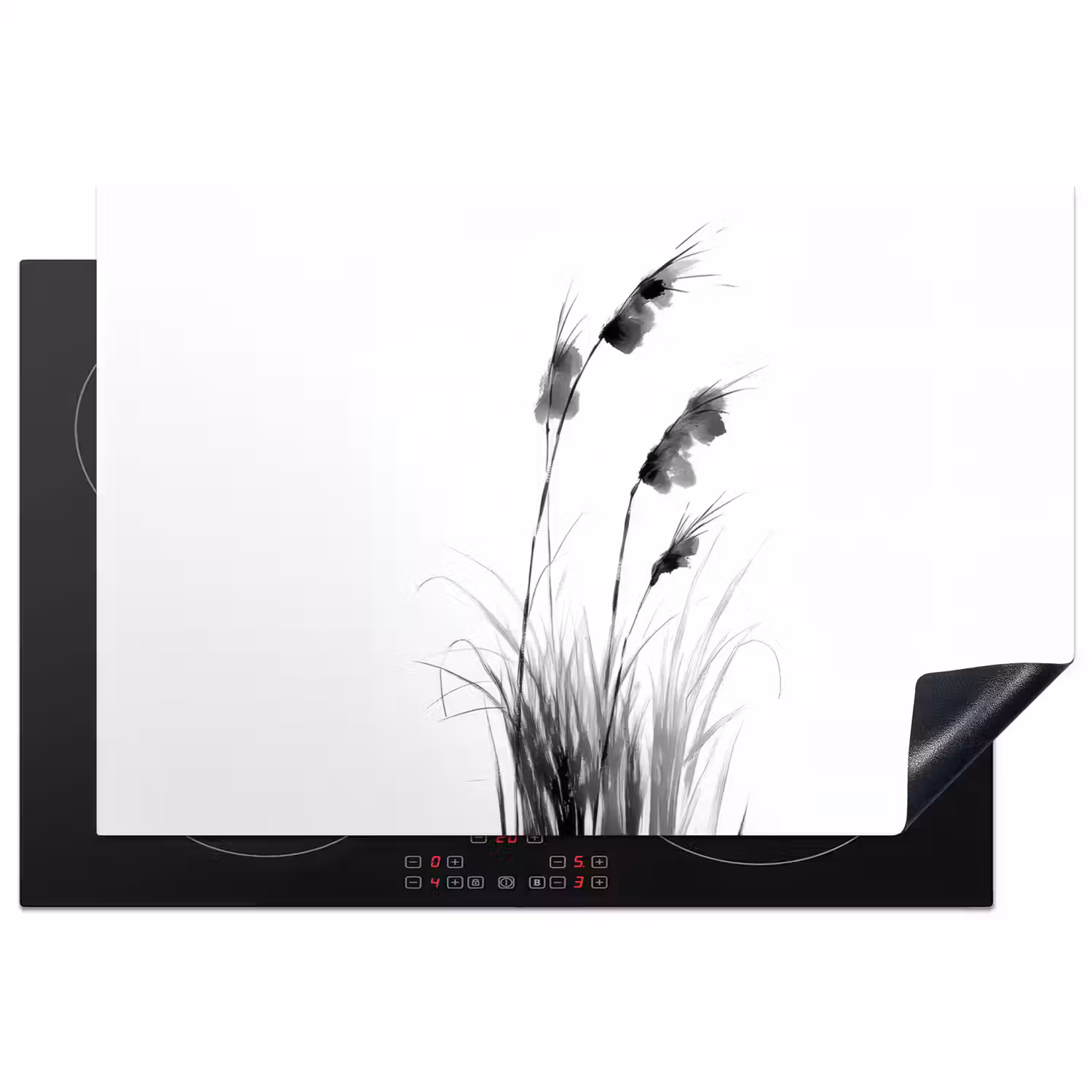 Minimalistisch - Stelen - Wit Inductie beschermer vinyl 3mm klein -3d