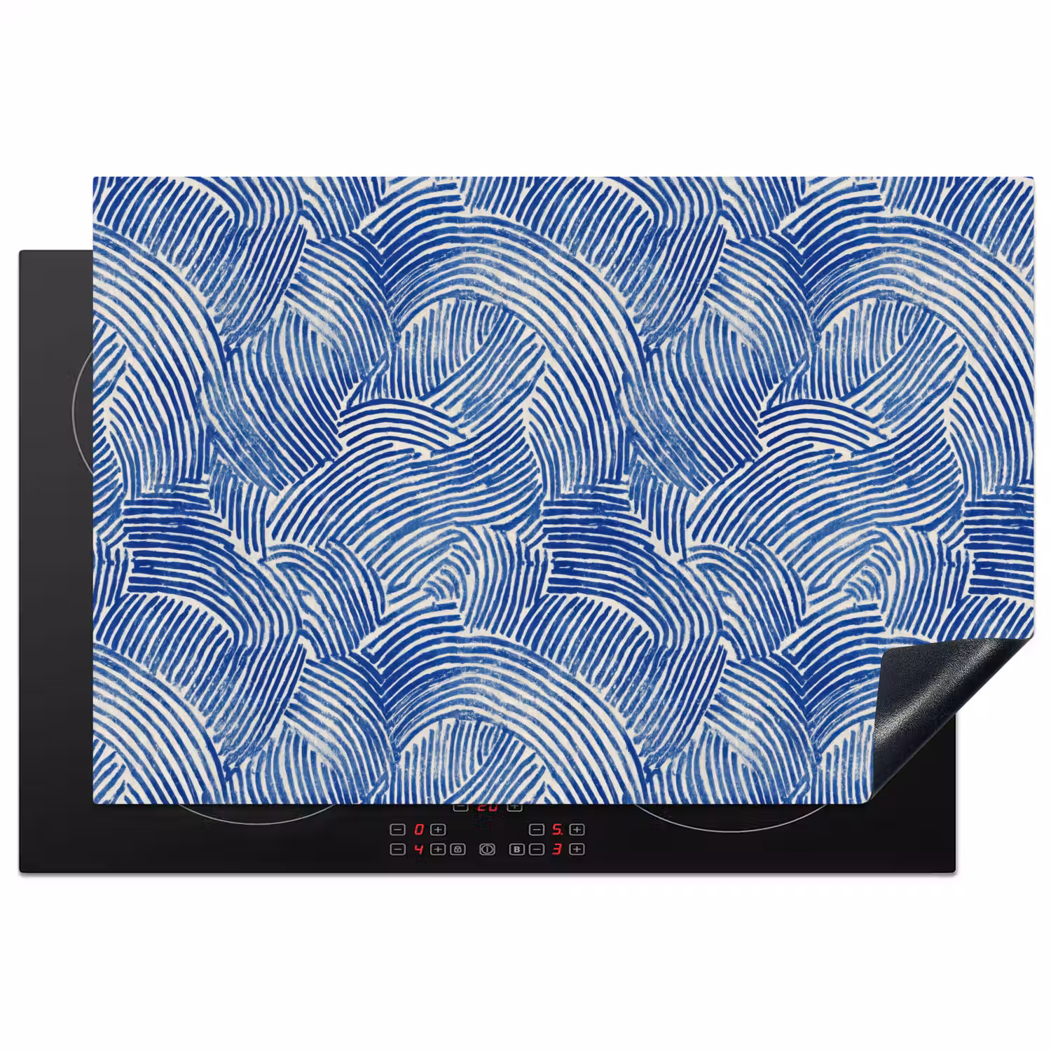 Modern - Abstract - Blauw Inductie beschermer vinyl 3mm klein 276 -3d