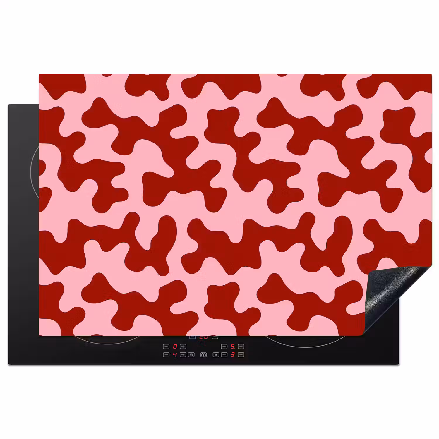 Modern - Abstract - Rood Inductie beschermer vinyl 3mm klein 276 -3d