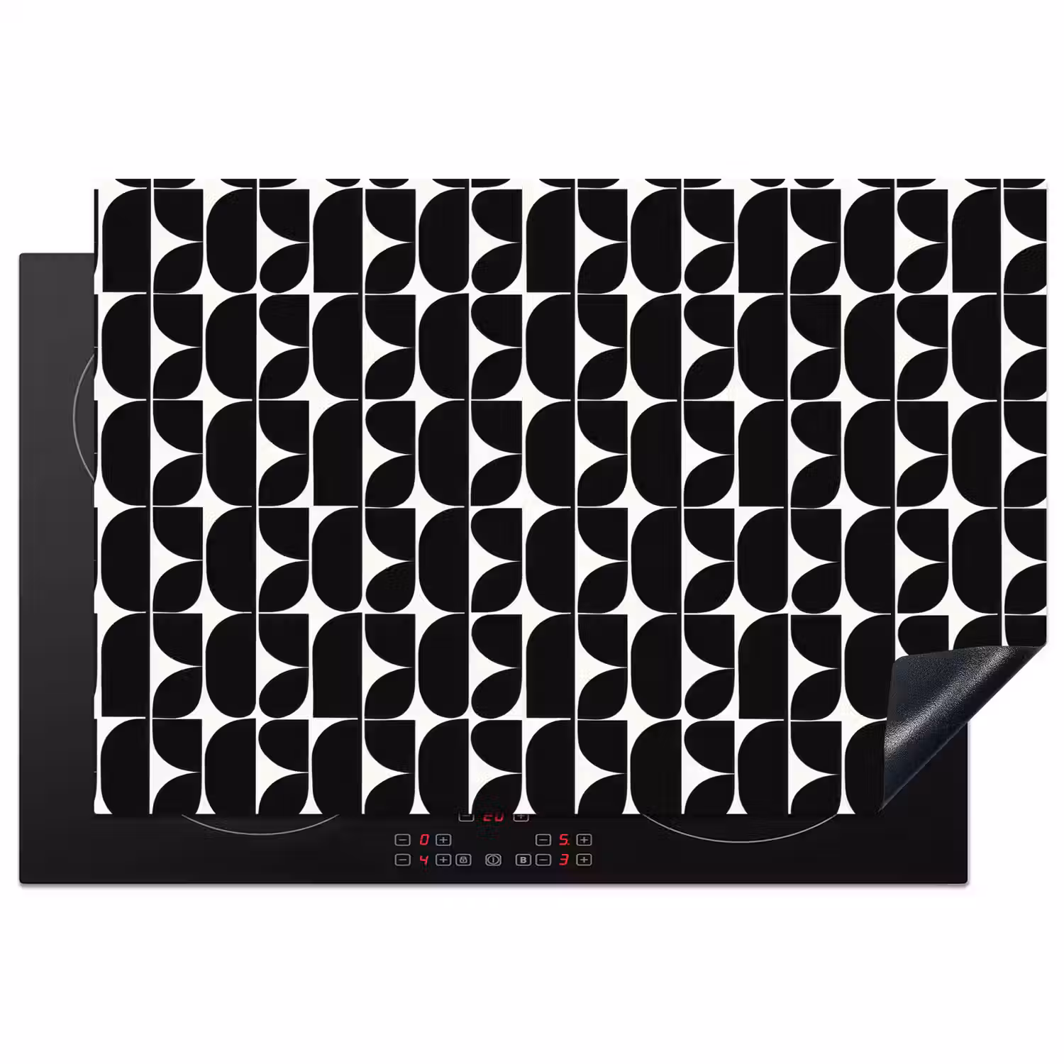 Modern - Geometrisch - Zwart Inductie beschermer vinyl 3mm klein 276 -3d