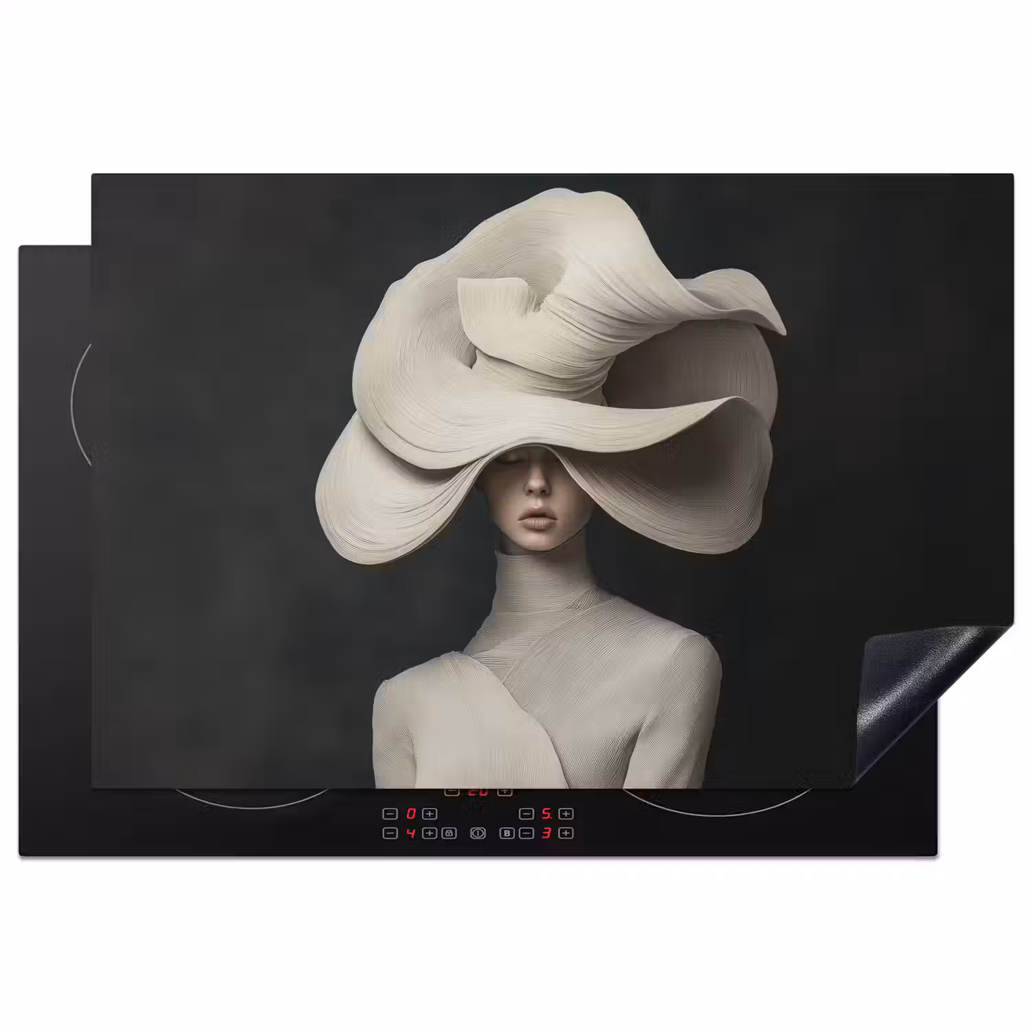 Modern - Vrouw - Hoed Inductie beschermer vinyl 3mm klein -3d