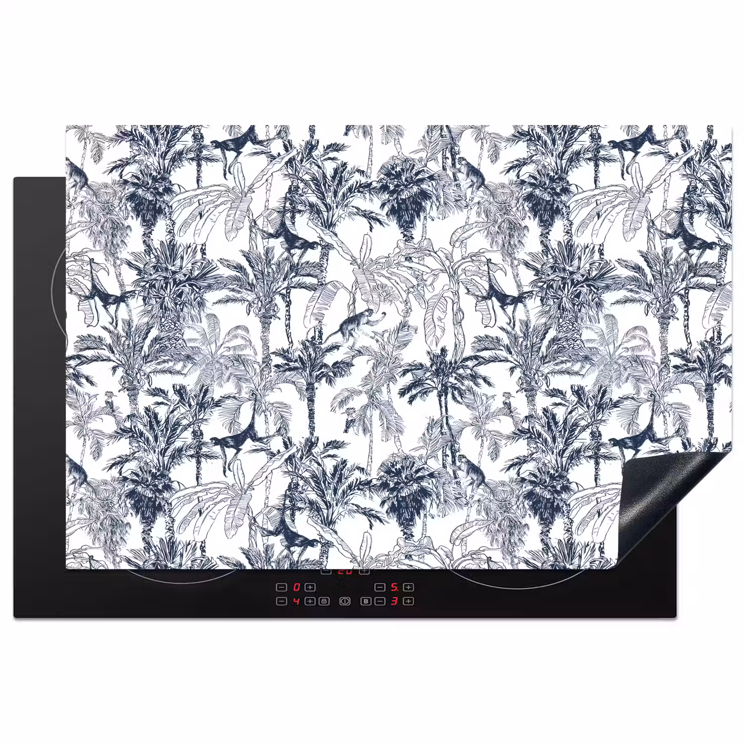 Aap - Jungle - Blauw Inductie beschermer vinyl 3mm klein 276 -3d