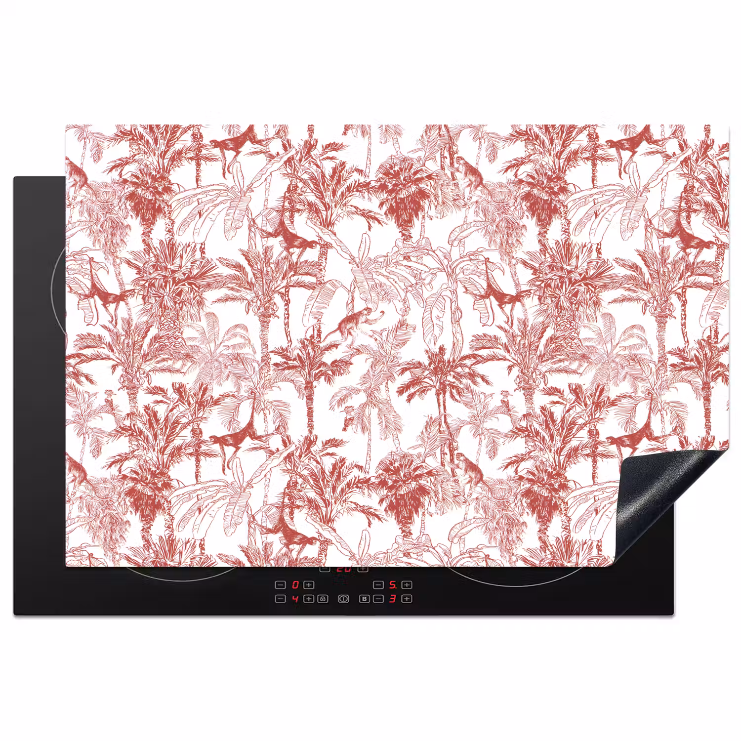 Aap - Oerwoud - Rood Inductie beschermer vinyl 3mm klein 276 -3d