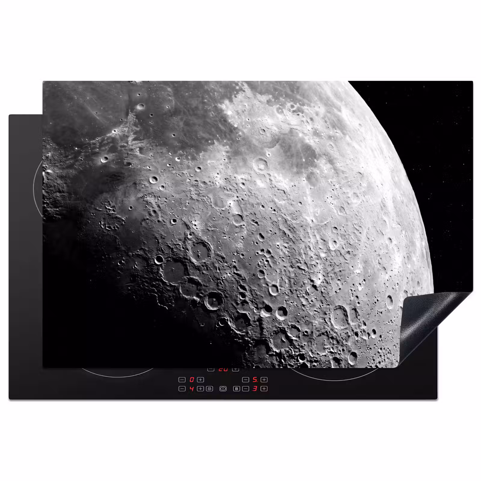 Induction Hob Cover - Moon - Craters - Space - Maan - Kraters - Ruimte Inductie beschermer vinyl 3mm klein