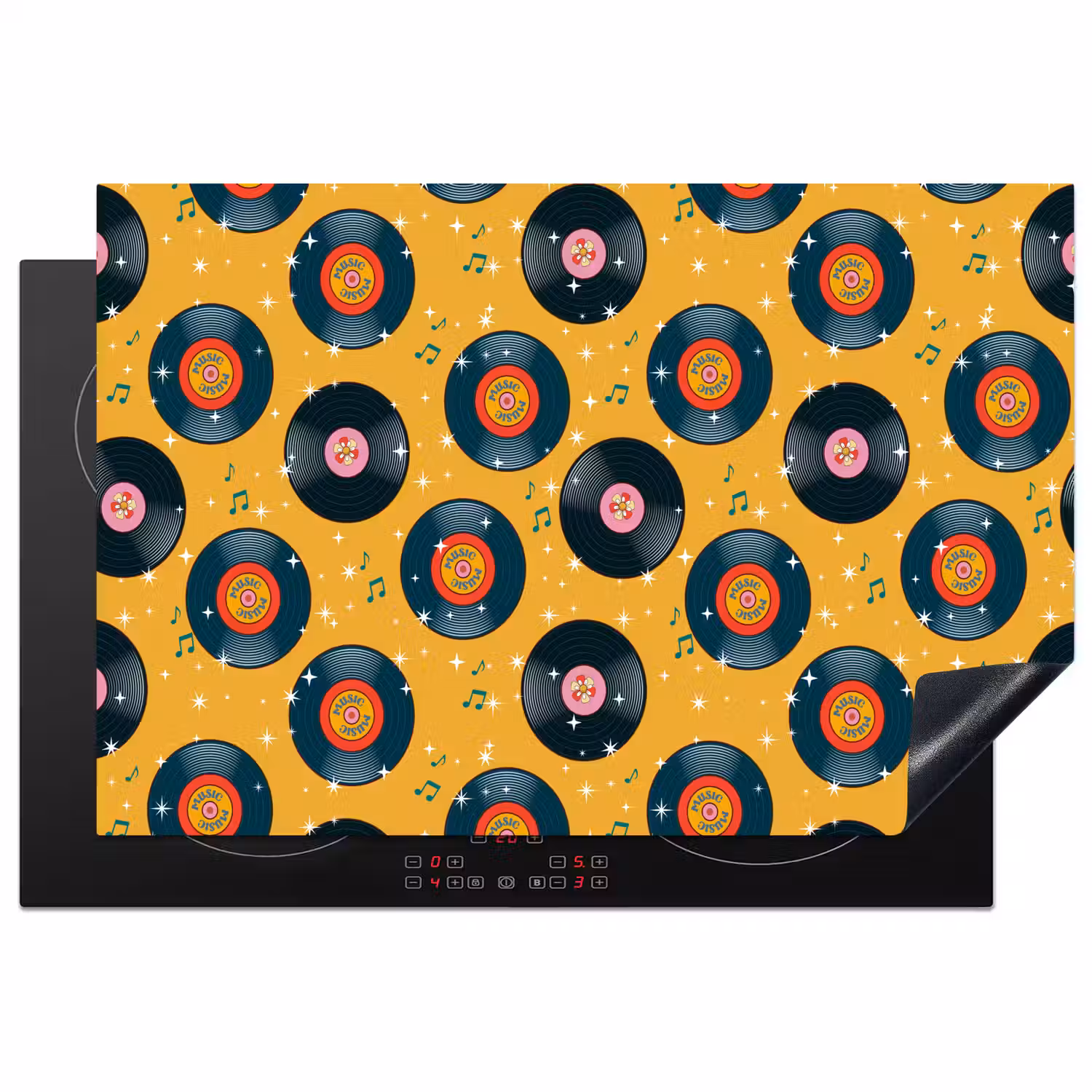 Retro - Disco - Muziek - 70s - Multi Inductie beschermer vinyl 3mm klein 276 -3d