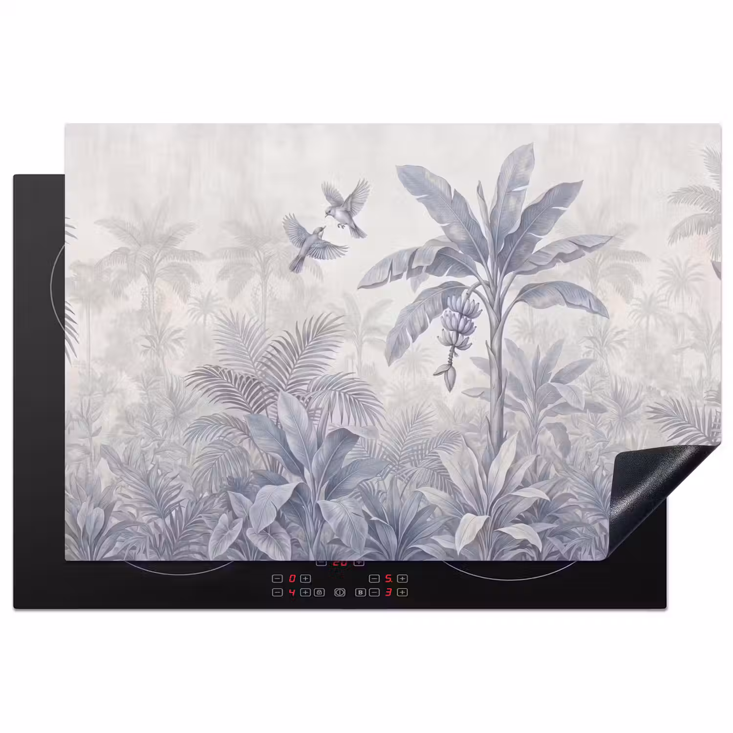 Natuur - Vogel - Jungle - Illustratie - Blauw Inductie beschermer vinyl 3mm klein -3d