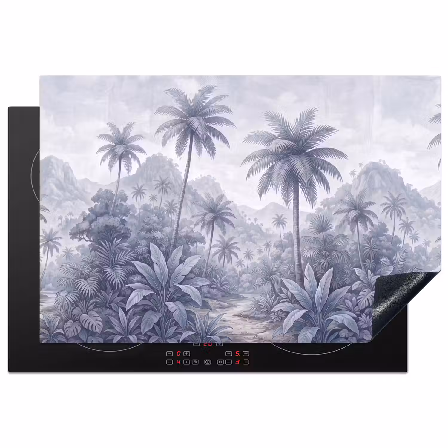 Natuur - Boom - Tropisch - Landschap - Blauw Inductie beschermer vinyl 3mm klein -3d