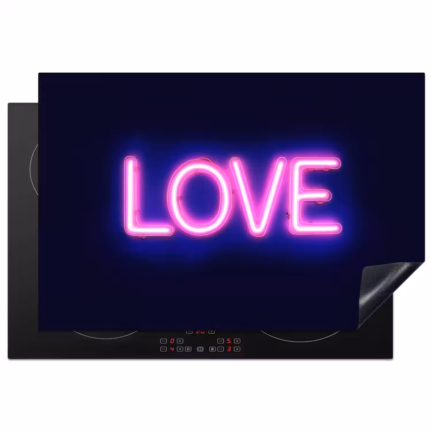 Neon - Love - Valentijn Inductie beschermer vinyl 3mm klein -3d