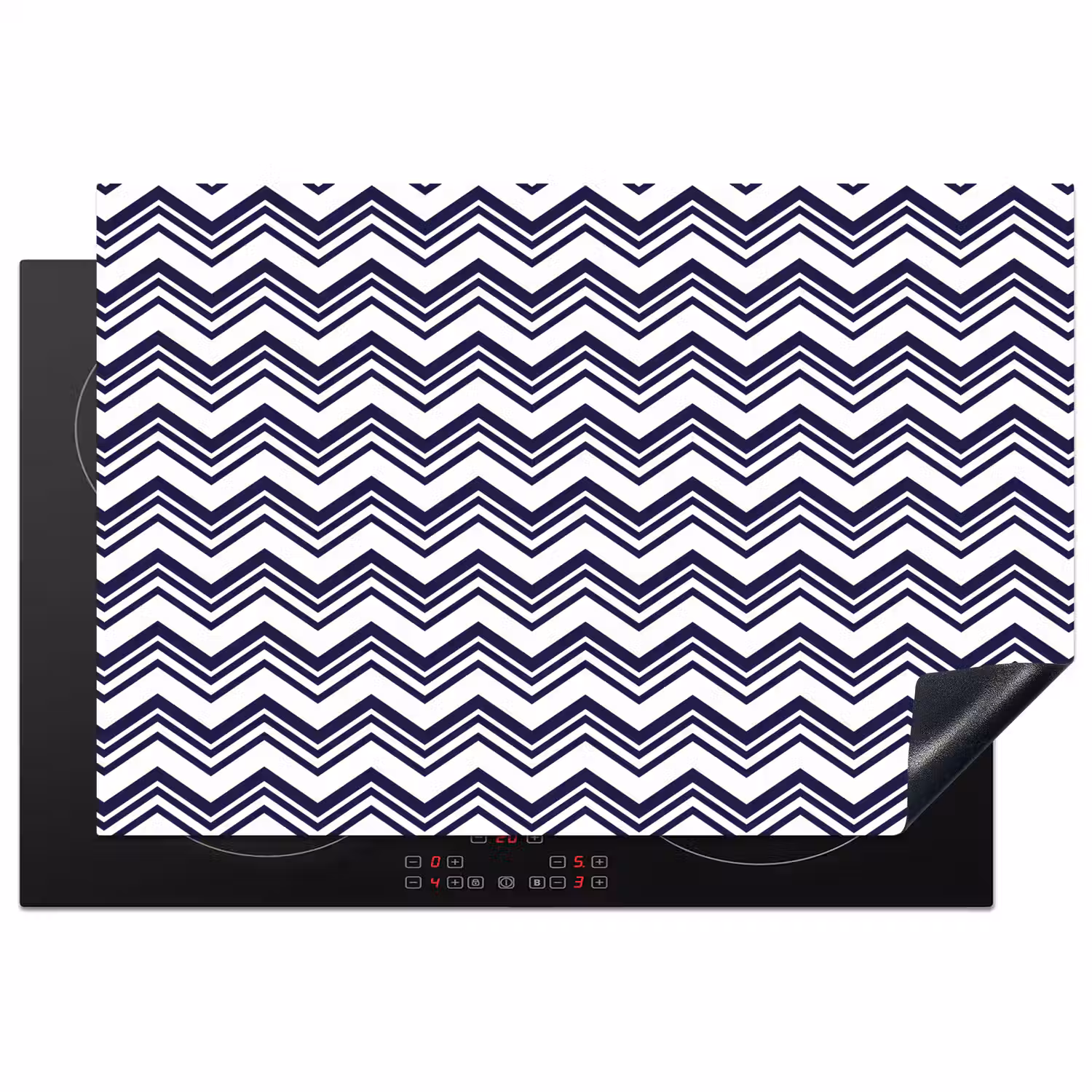 Oceaan - Golven - Blauw - Wit Inductie beschermer vinyl 3mm klein 276 -3d