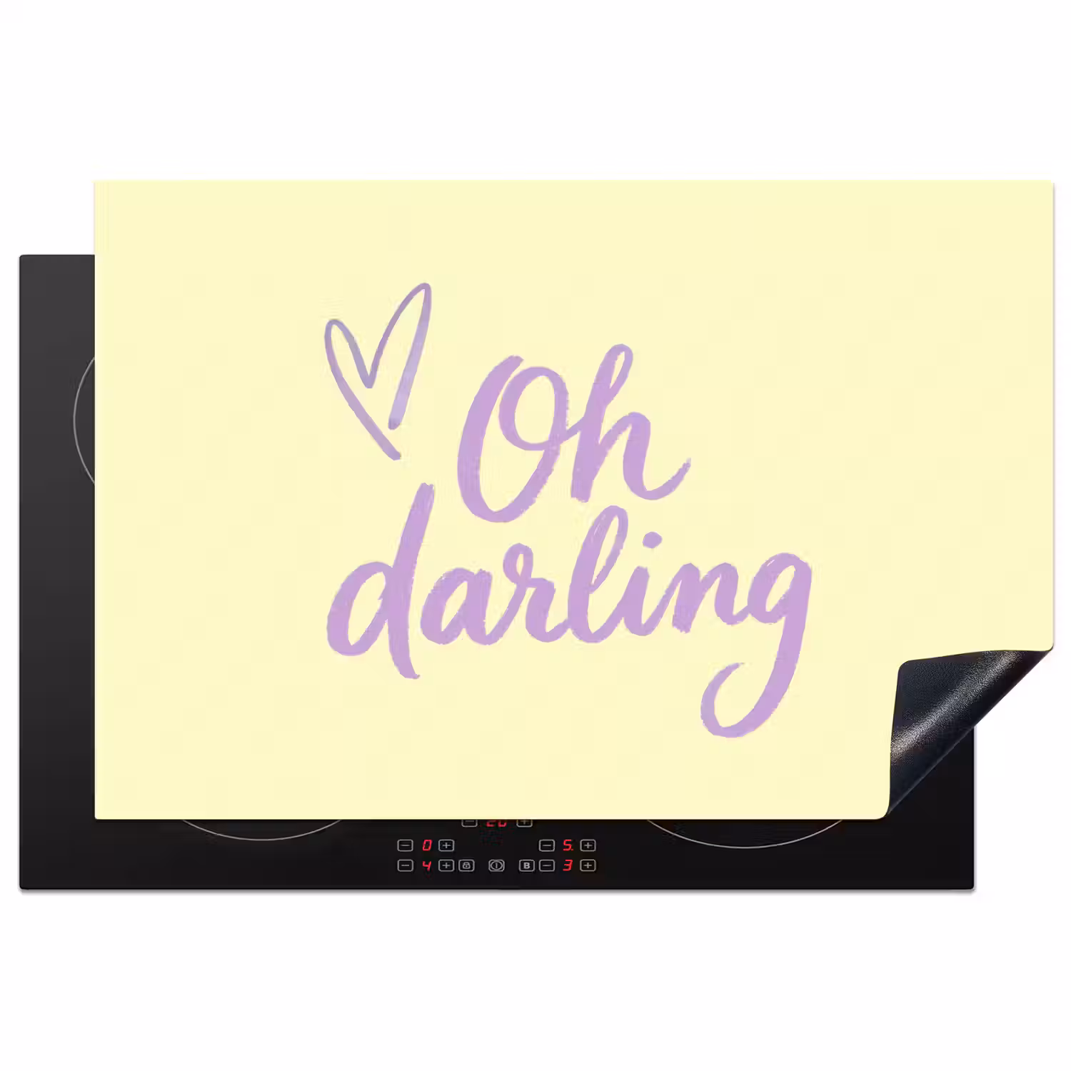 Oh darling - Geel - Hart Inductie beschermer vinyl 3mm klein -3d
