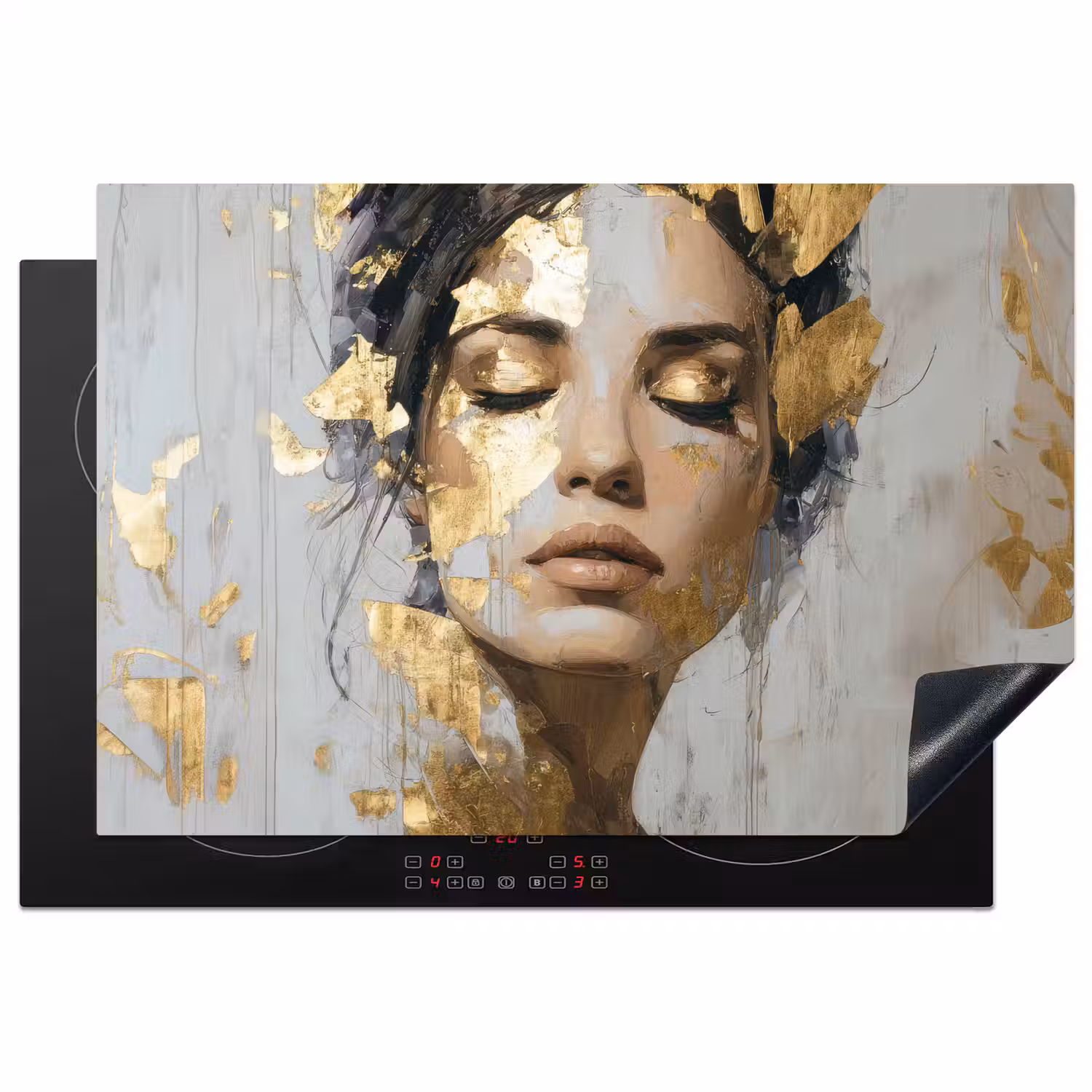 Sierlijk - Vrouw - Goud - Ogen Inductie beschermer vinyl 3mm klein -3d