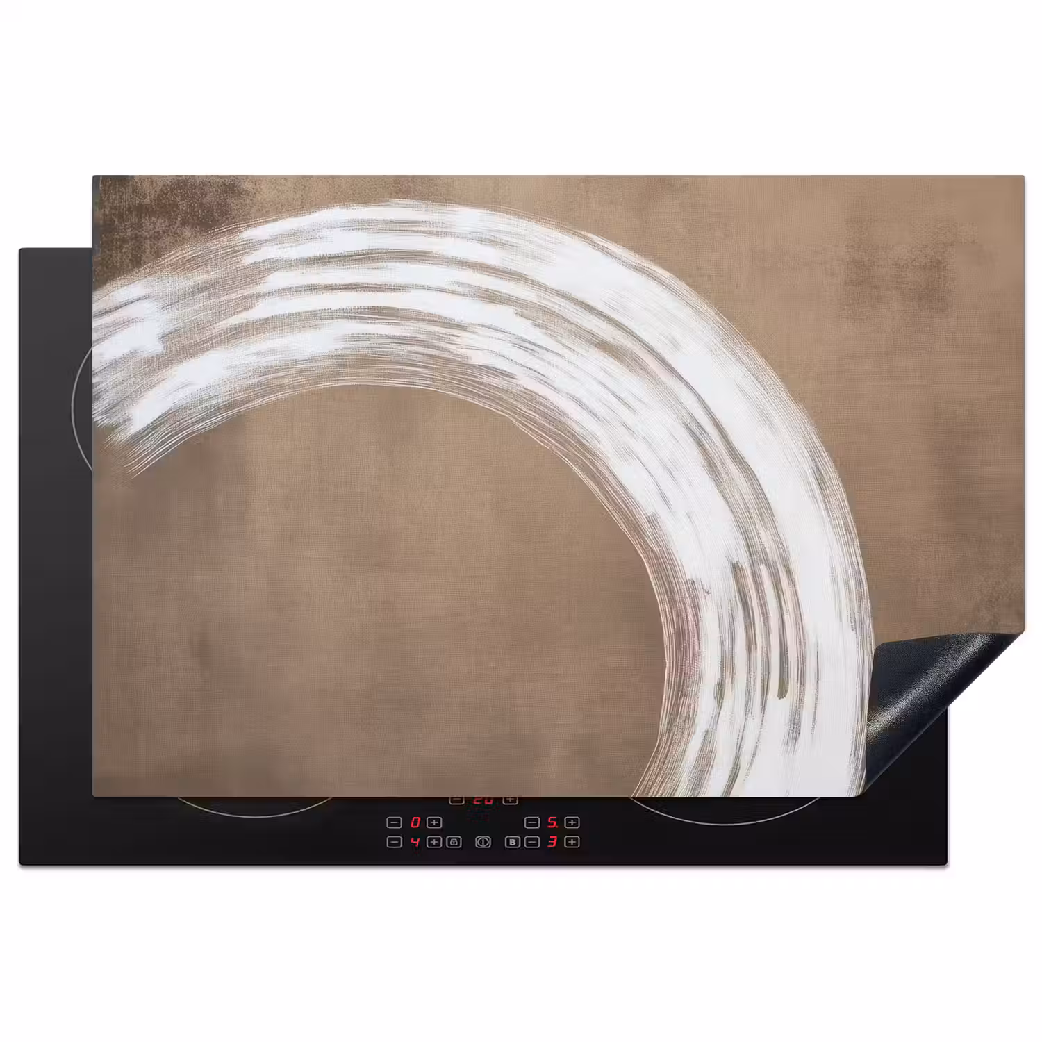 Verf - Bruin - Japandi Inductie beschermer vinyl 3mm klein -3d