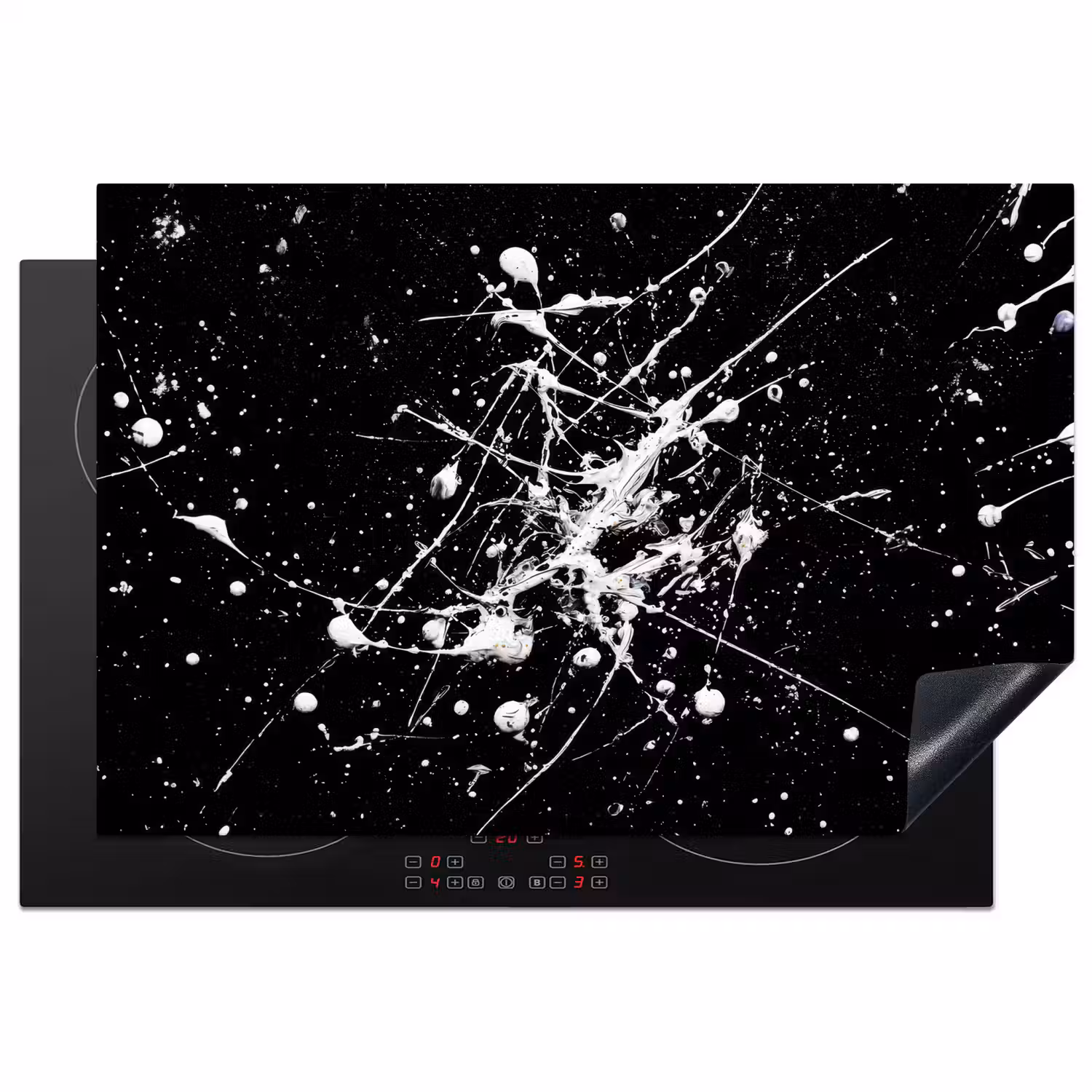 Verfspatten - Wit - Abstract - Explosie Inductie beschermer vinyl 3mm klein -3d
