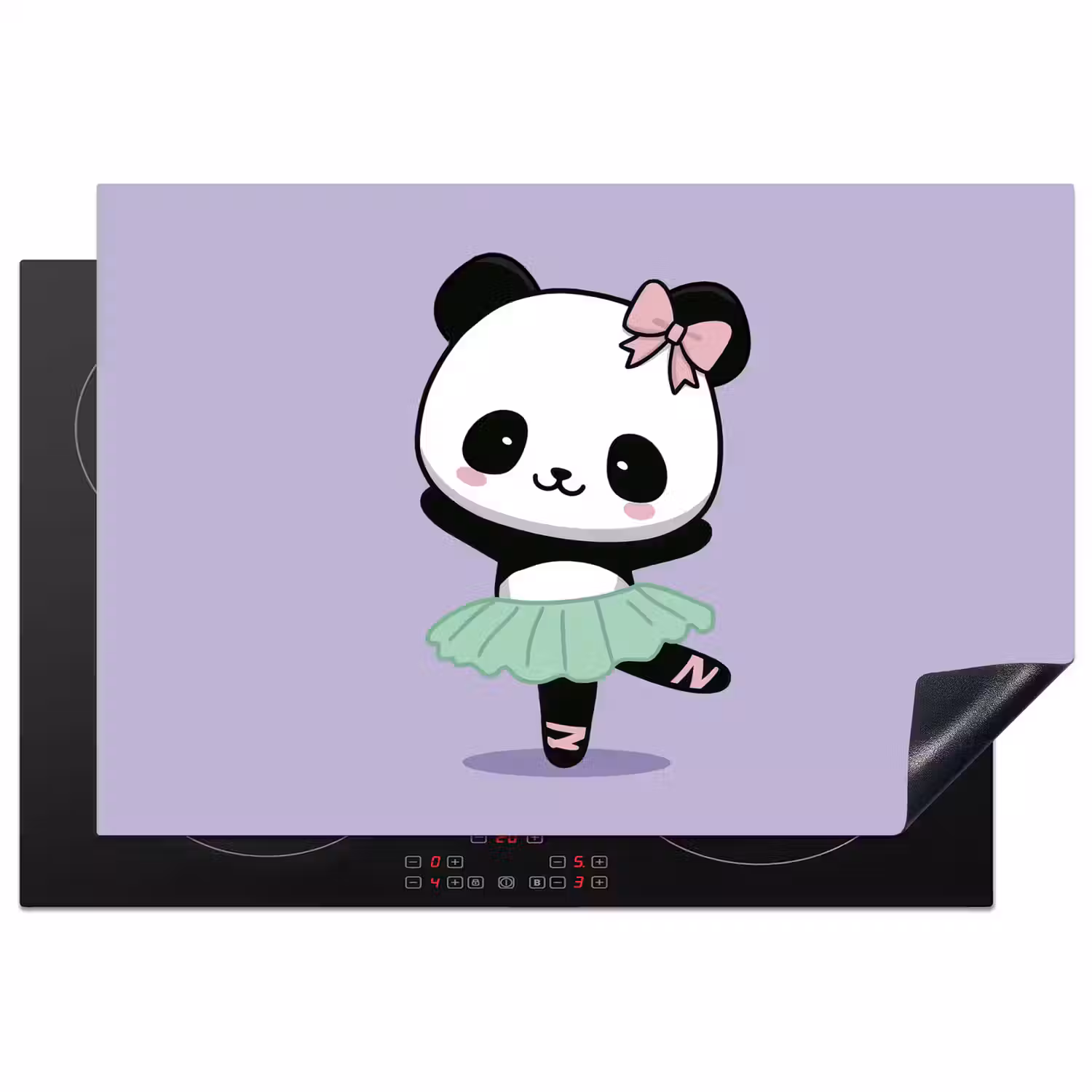 Dansende panda - Paars - Sierlijk - Kawaii Inductie beschermer vinyl 3mm klein -3d