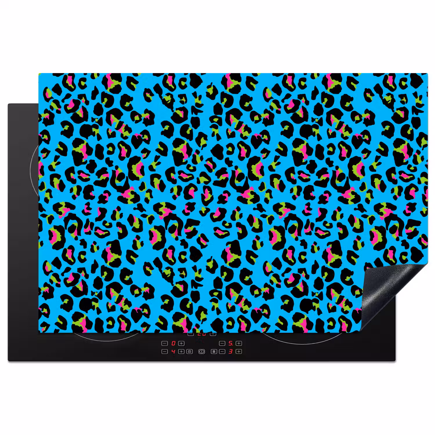 Panter - Blauw - Neon Inductie beschermer vinyl 3mm klein 276 -3d