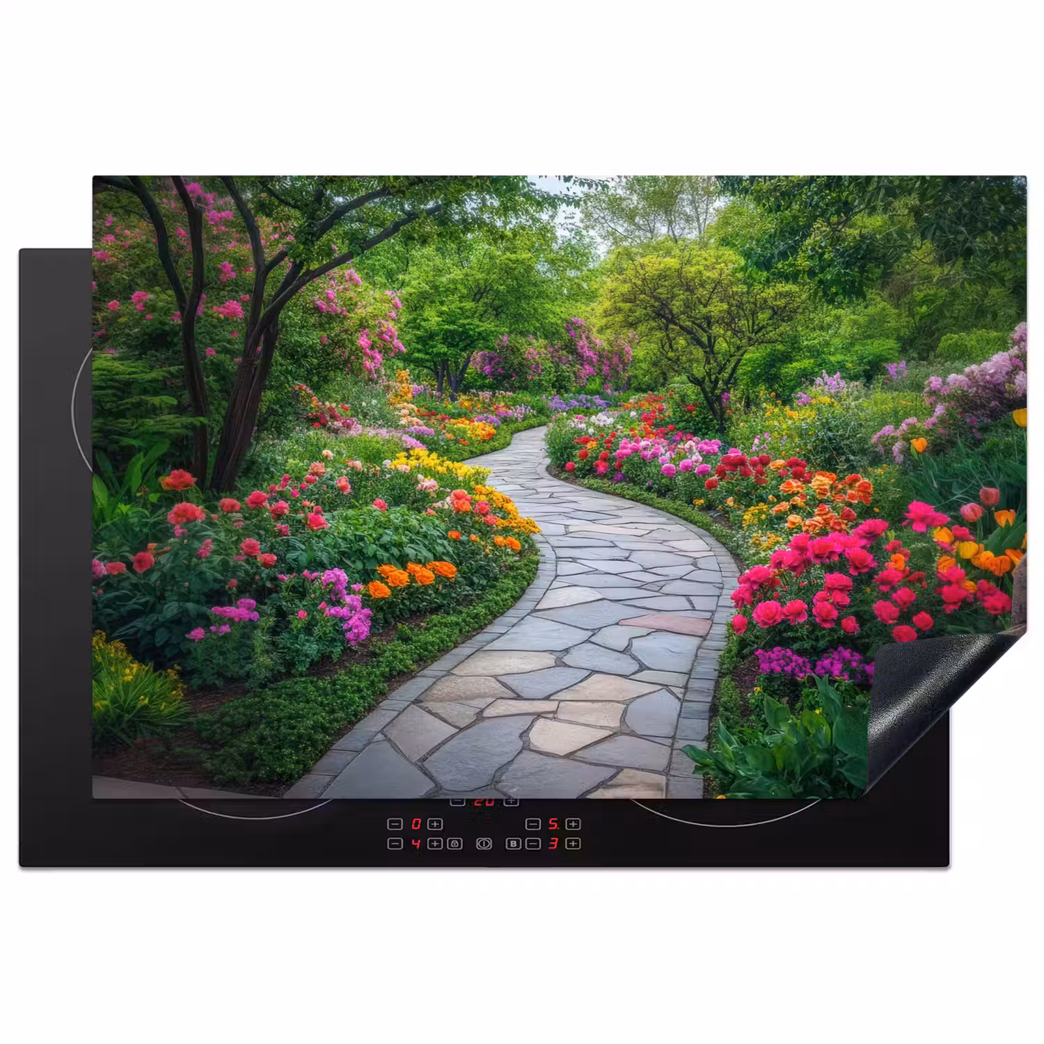 Park - Bloemen - Tuin Inductie beschermer vinyl 3mm klein -3d