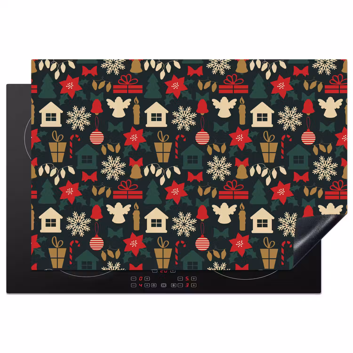 Patroon - Kerst - Symbolen Inductie beschermer vinyl 3mm klein 276 -3d