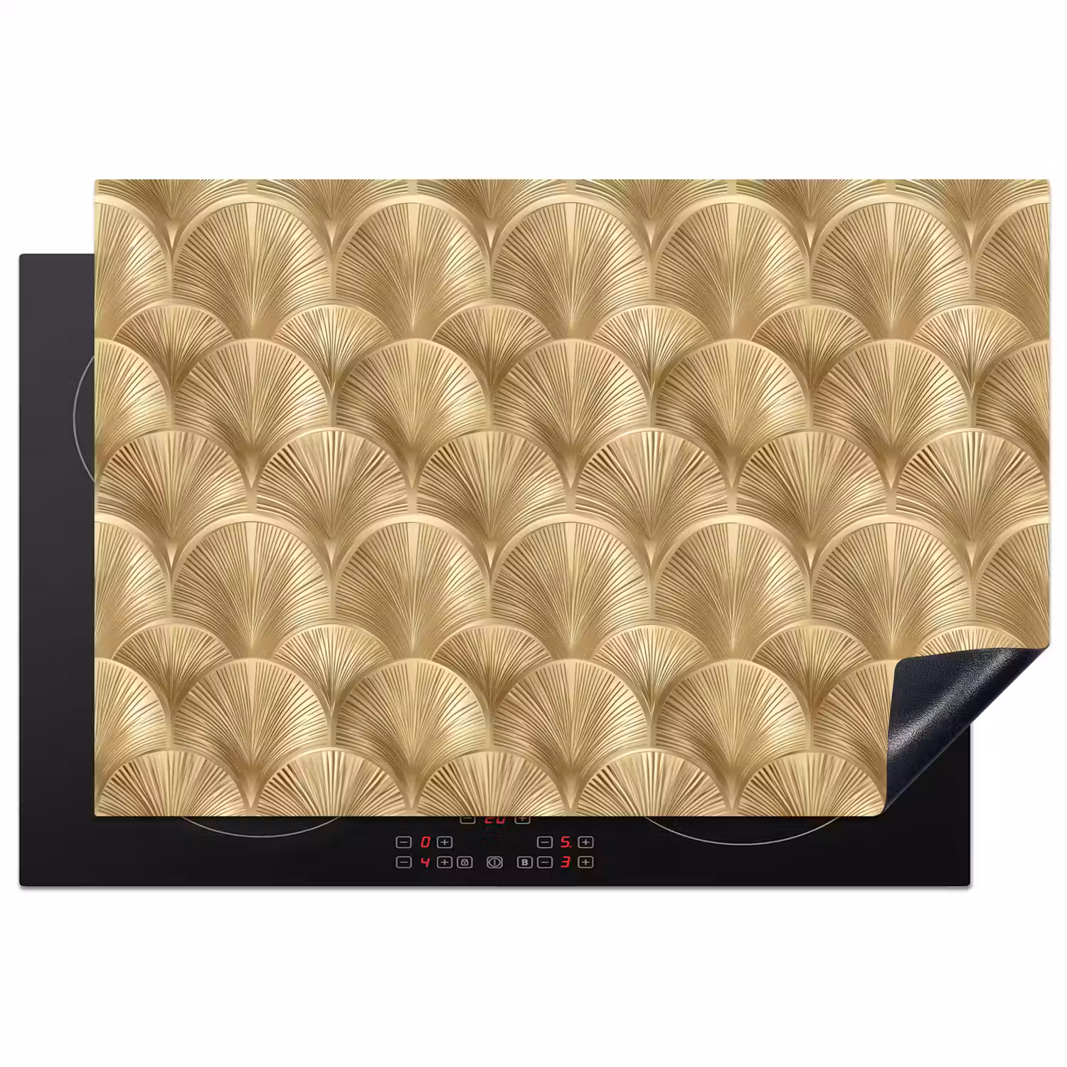 Patroon - Waaier - Goud Inductie beschermer vinyl 3mm klein 276 -3d