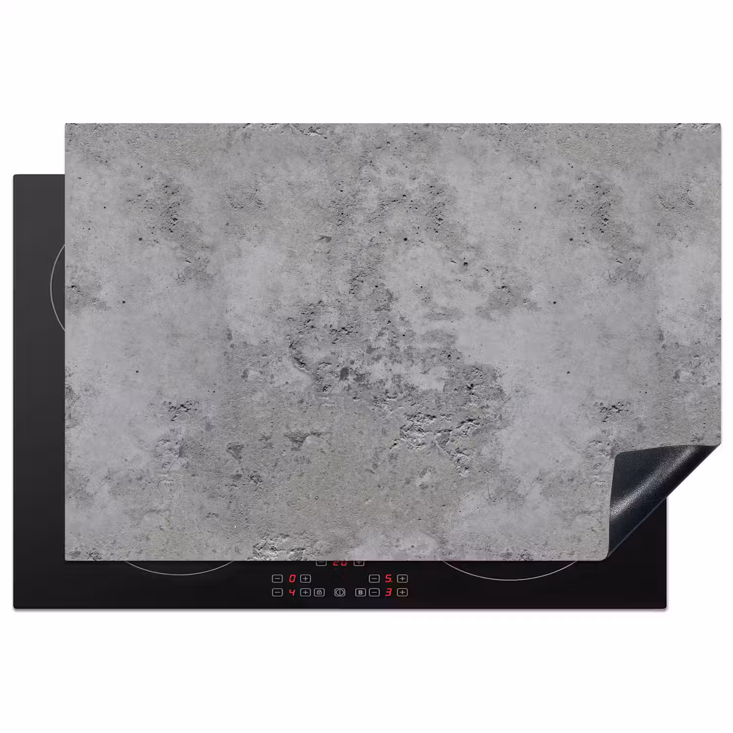 Patroon - Grijs - Oud - Beton Inductie beschermer vinyl 3mm klein 276 -3d