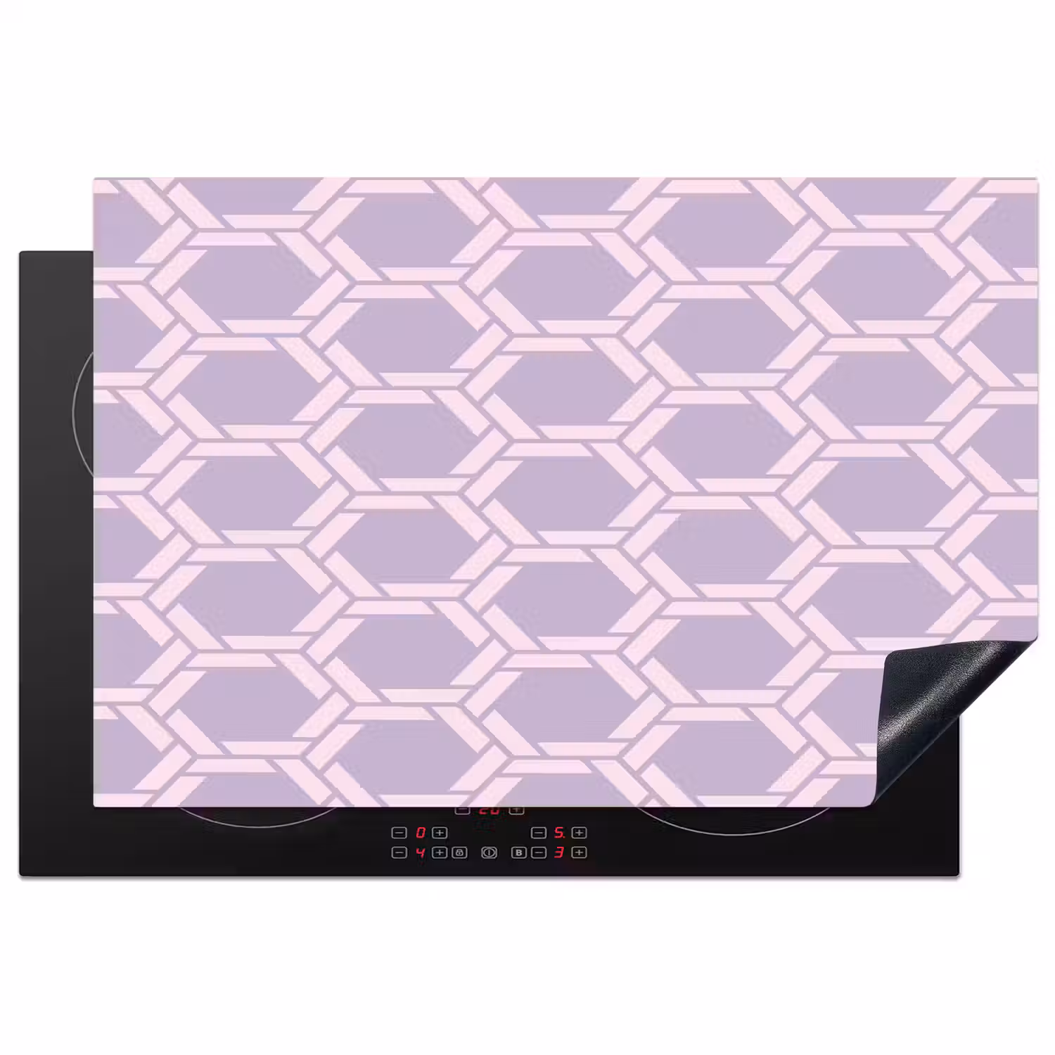 Patroon - Roze - Paars Inductie beschermer vinyl 3mm klein 276 -3d