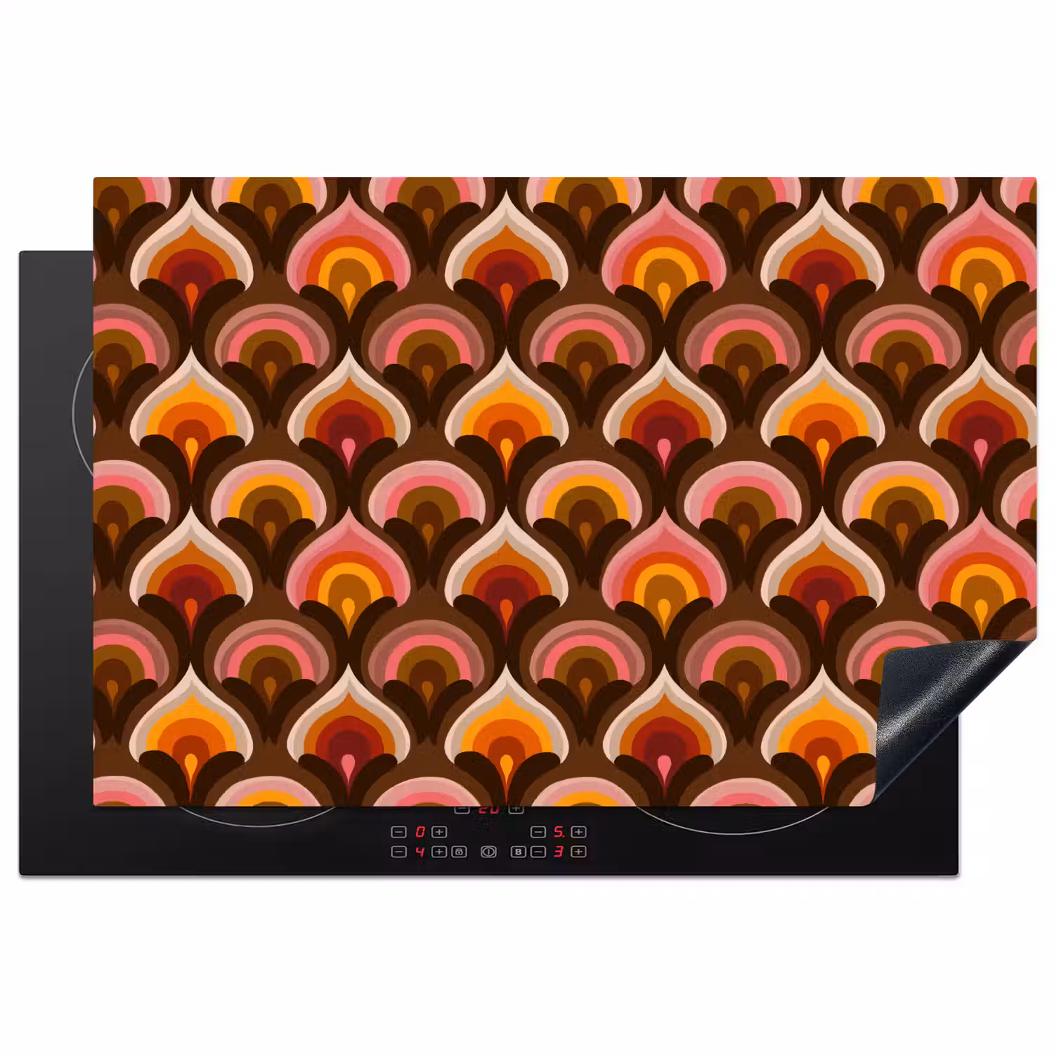Patroon - Retro - Kleurrijk Inductie beschermer vinyl 3mm klein 276 -3d