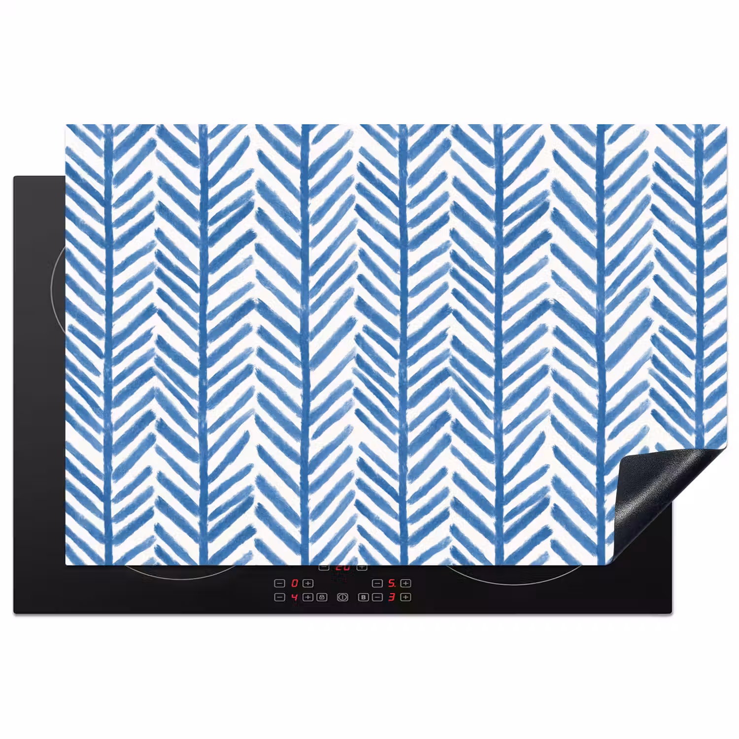 Patroon - Streep - Blauw Inductie beschermer vinyl 3mm klein 276 -3d