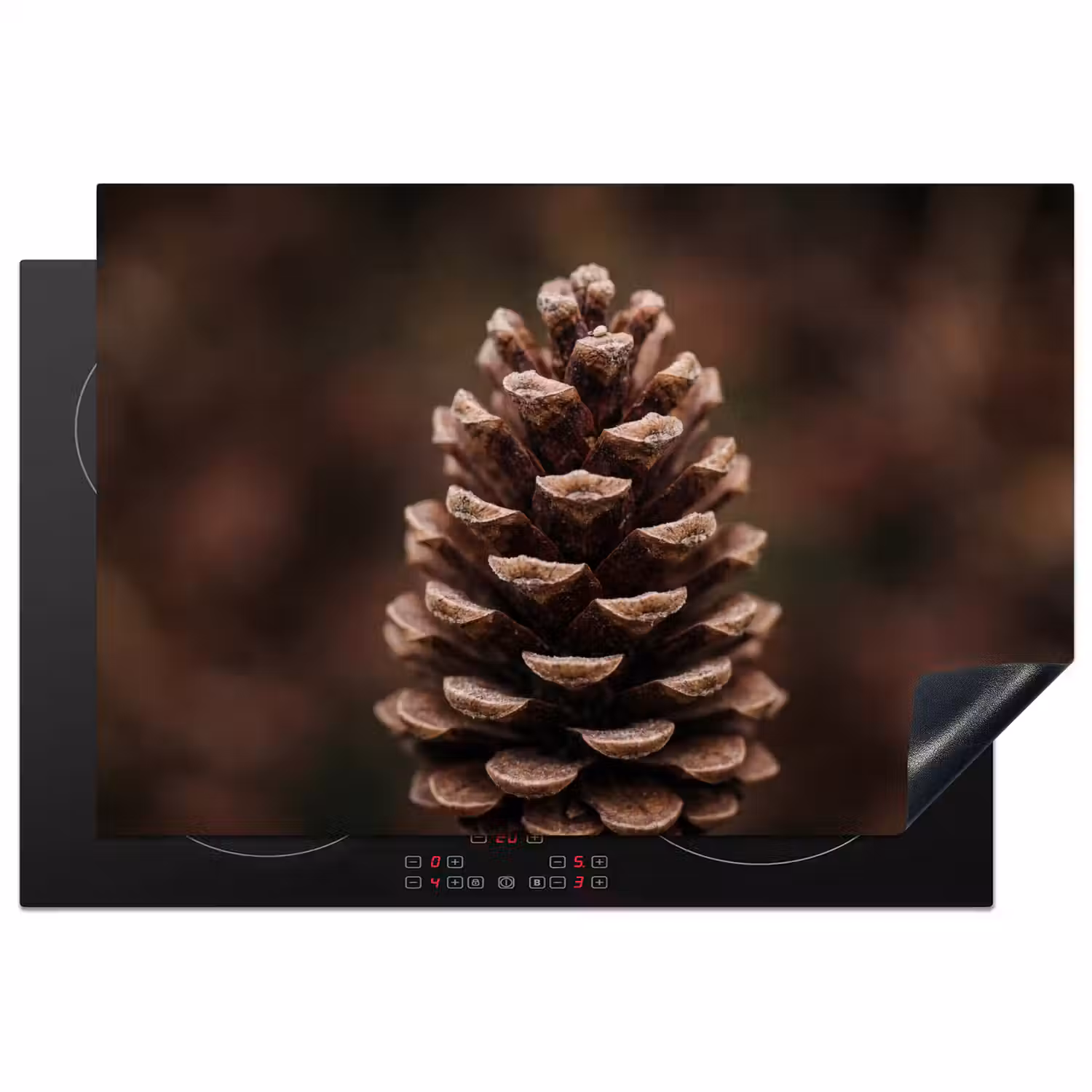 Dennenappel - Bos - Herfst - Bruin - Sfeervol Inductie beschermer vinyl 3mm klein -3d