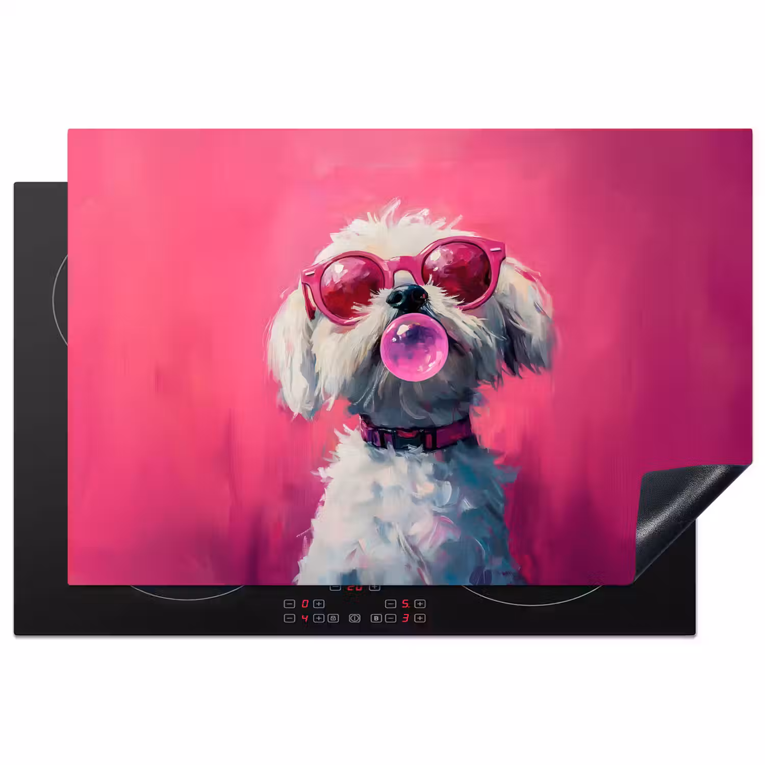 Pink - Hond - Bubbel Inductie beschermer vinyl 3mm klein -3d