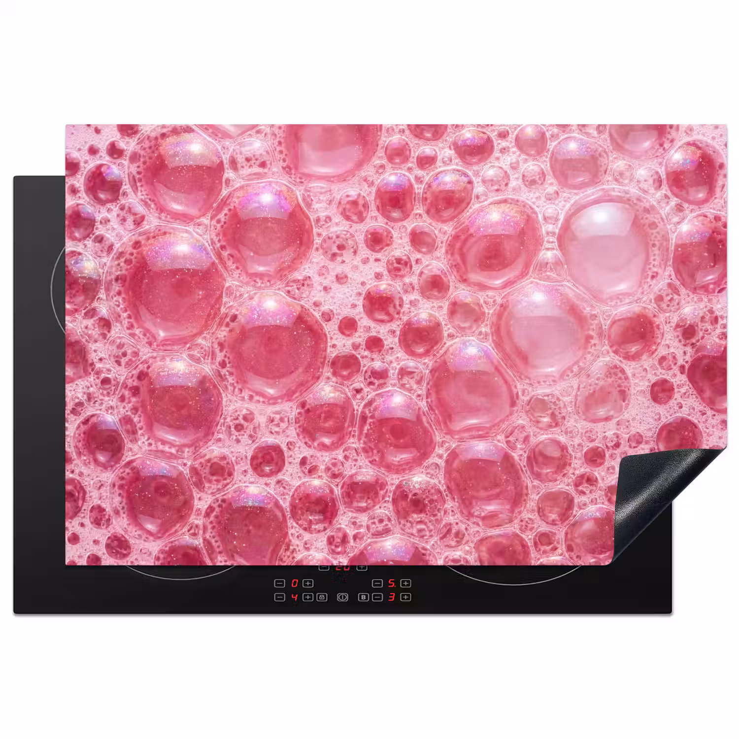 Roze - Schuim - Bubbels Inductie beschermer vinyl 3mm klein -3d