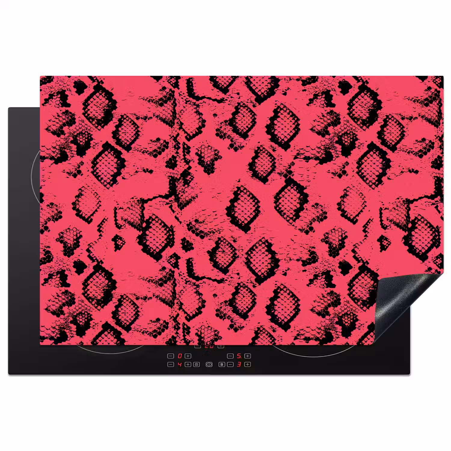 Roze - Slang - Motief Inductie beschermer vinyl 3mm klein 276 -3d