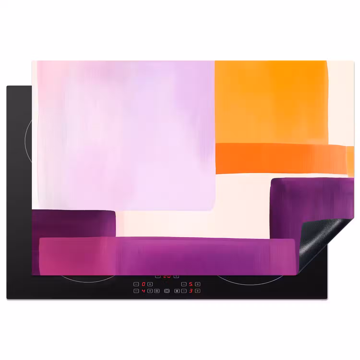 Vlakken - Abstract - Rechthoekig - Oranje Inductie beschermer vinyl 3mm klein -3d