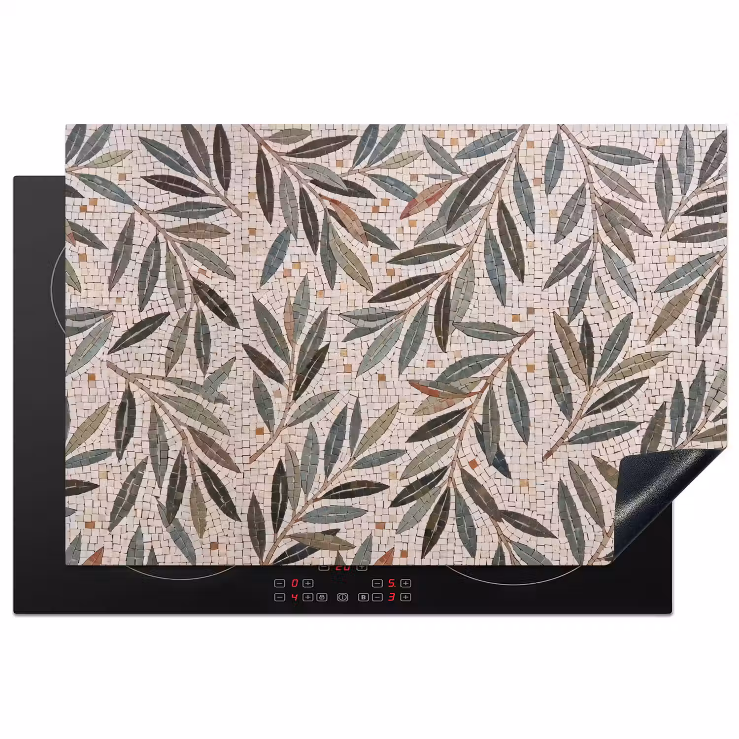 Plant - Blad - Mozaïek - Groen Inductie beschermer vinyl 3mm klein -3d