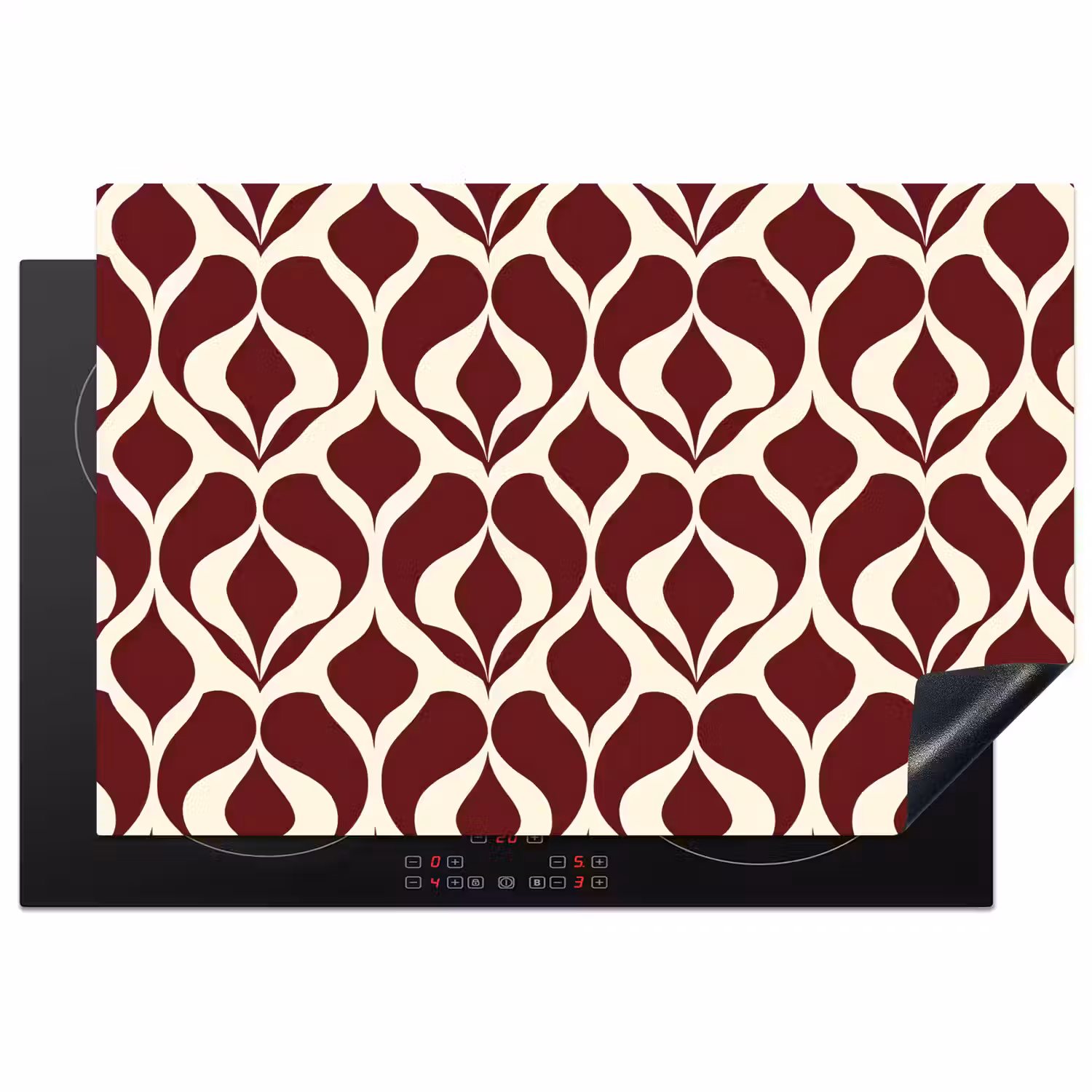 Rood - Druppelpatroon - Grafisch Inductie beschermer vinyl 3mm klein 276 -3d