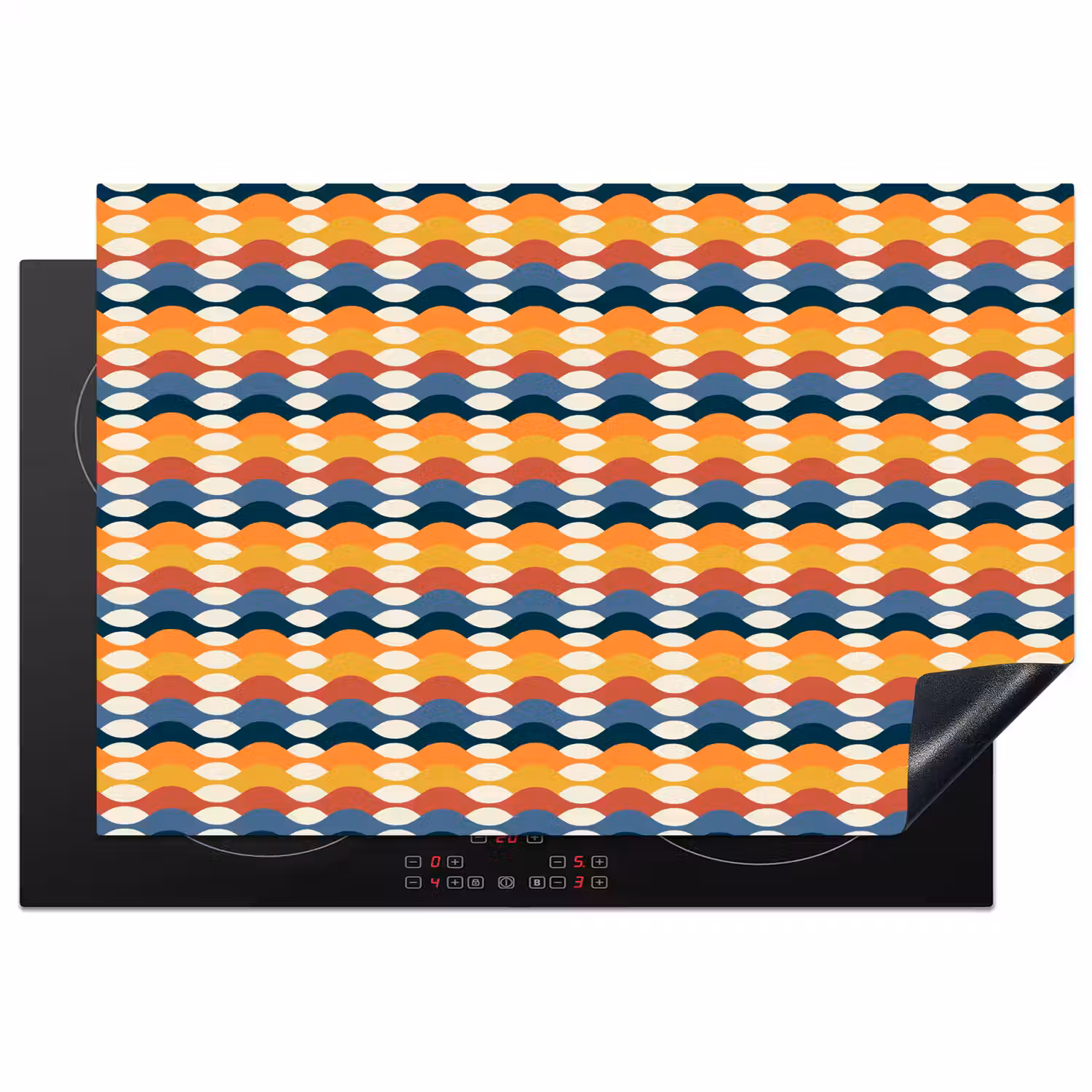 Retro - Disco - Golven - Multi Inductie beschermer vinyl 3mm klein 276 -3d
