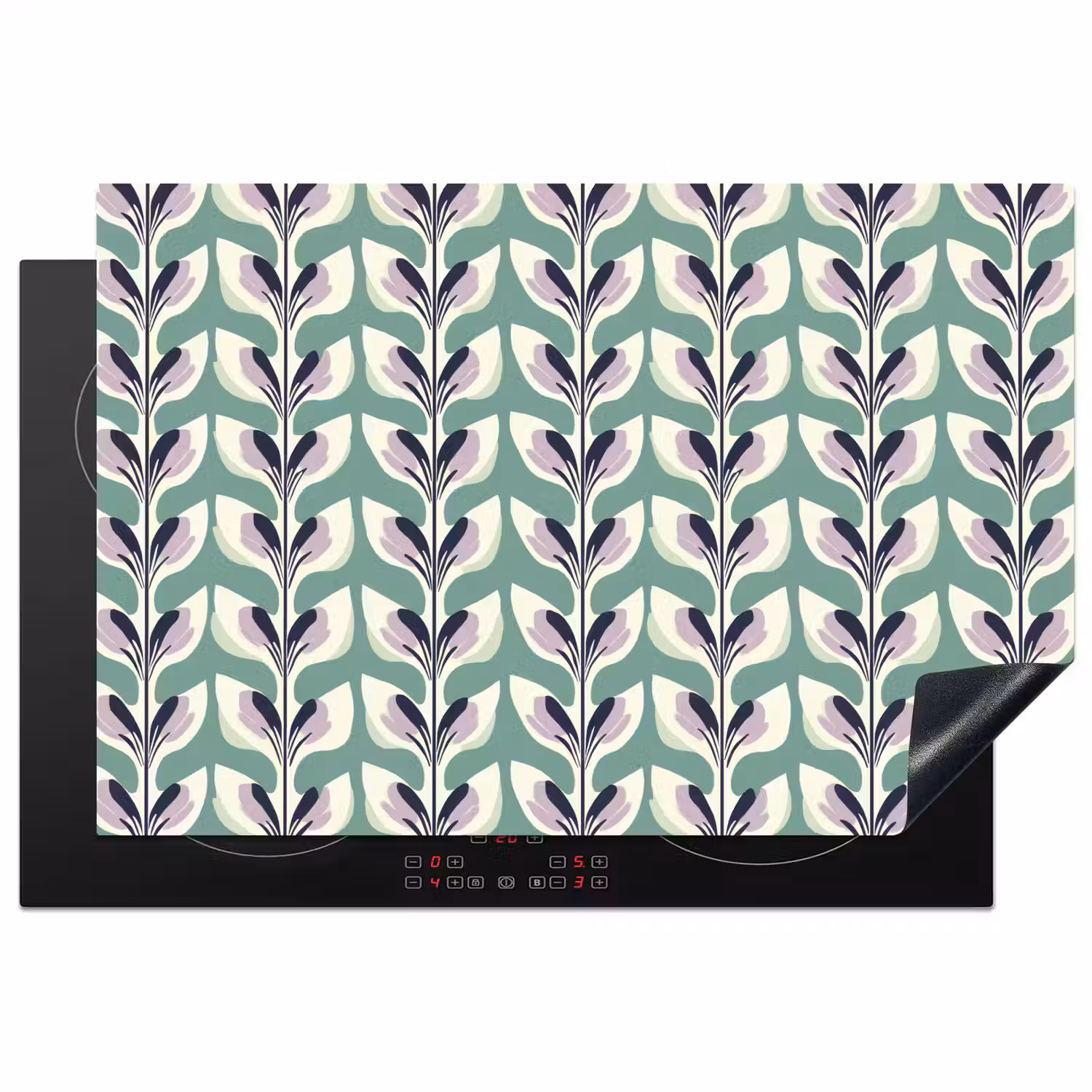 Retro - Modern - Groen Inductie beschermer vinyl 3mm klein 276 -3d