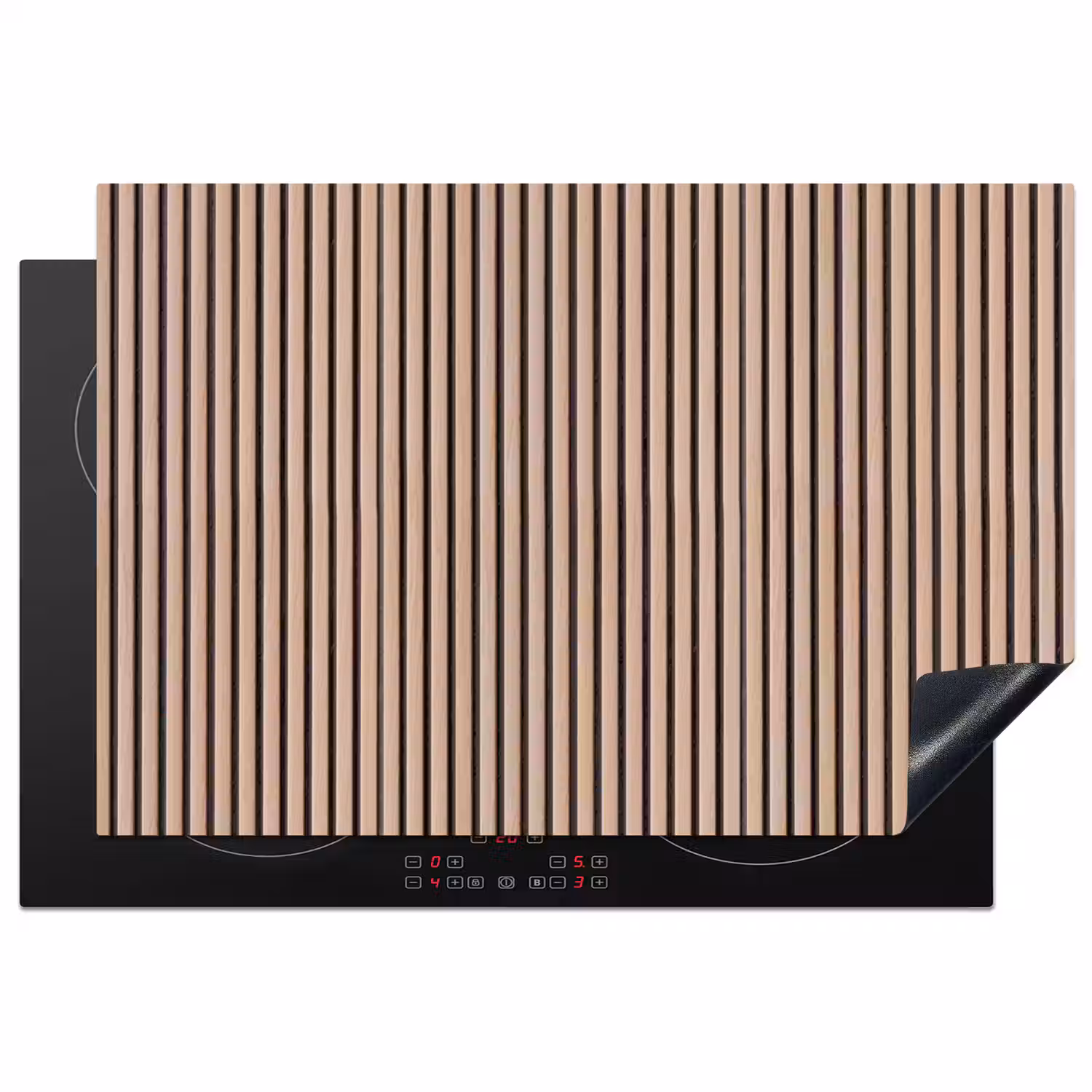 Retro - Hout - Plank - Naturel Inductie beschermer vinyl 3mm klein -3d