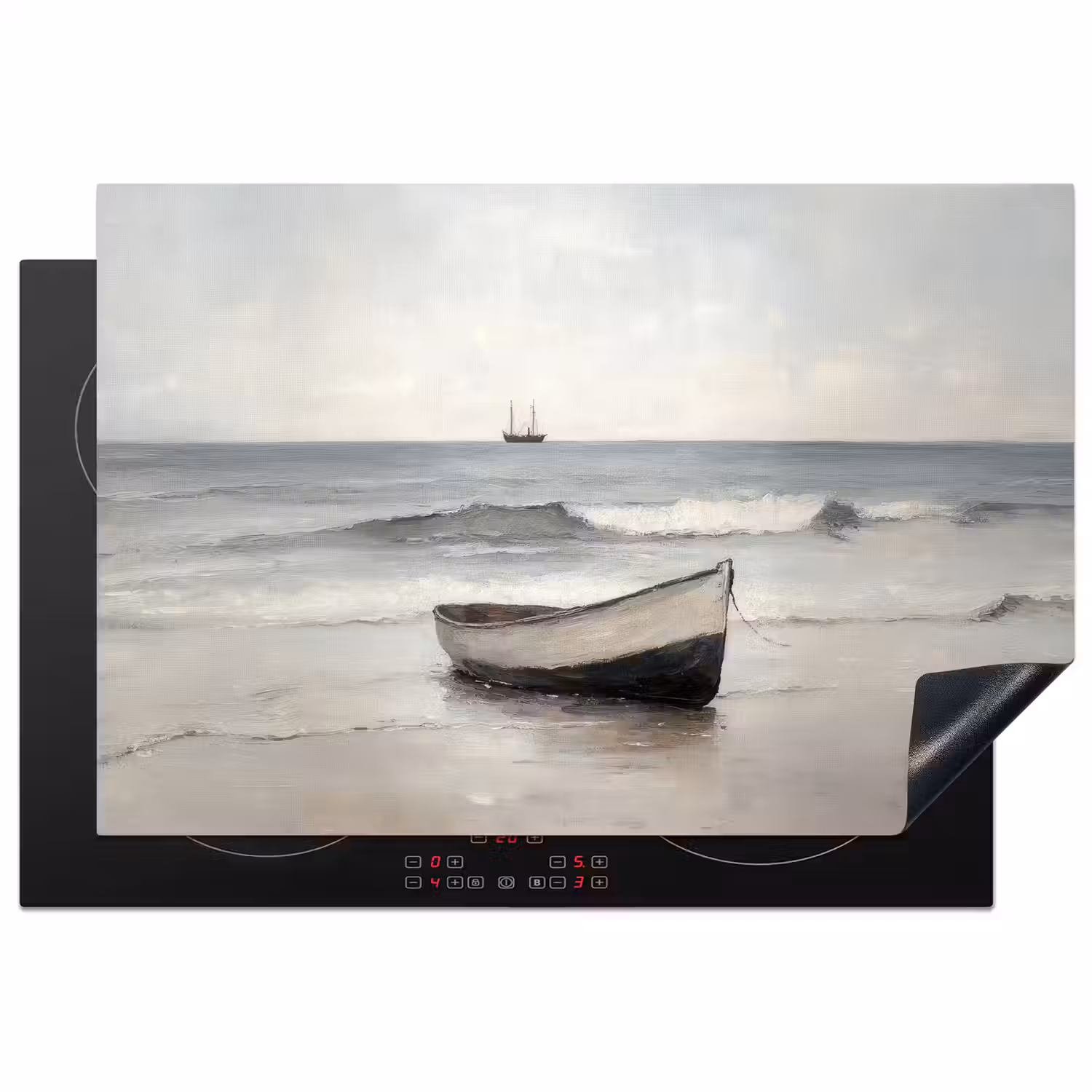 Roeiboot - Zee - Horizon Inductie beschermer vinyl 3mm klein -3d