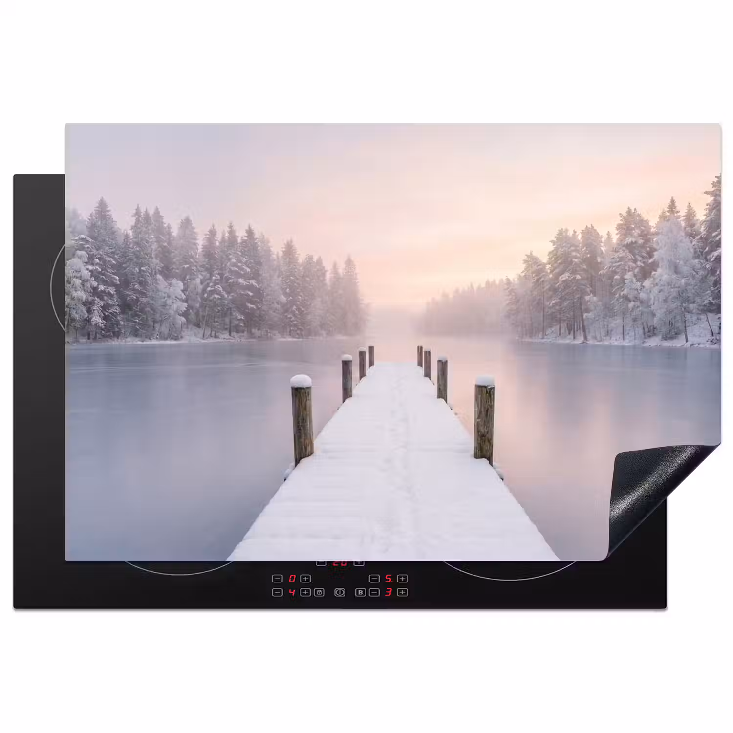 Steiger - Meer - Mist - Winter - Serene Inductie beschermer vinyl 3mm klein -3d