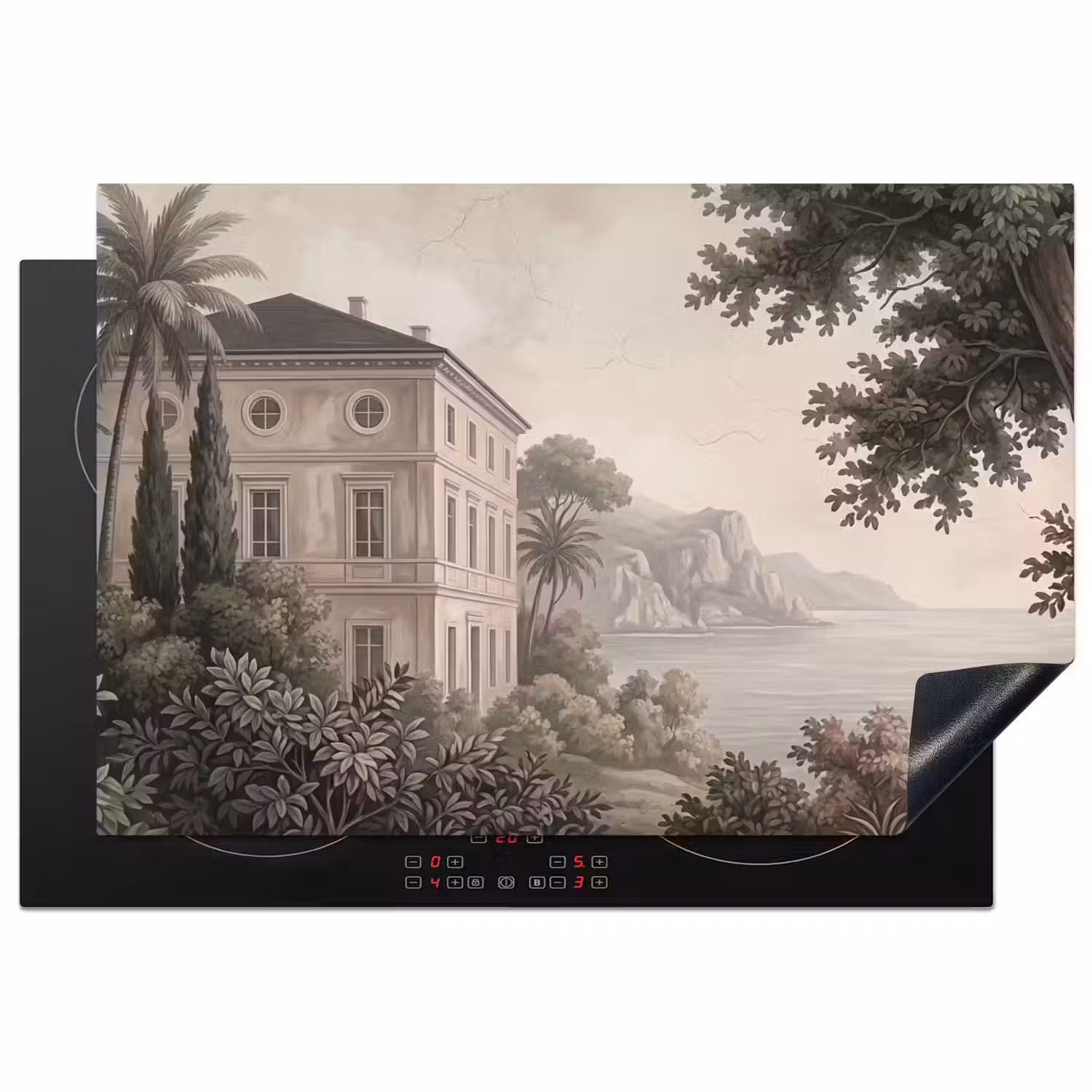 Zee - Villa - Beige Inductie beschermer vinyl 3mm klein -3d