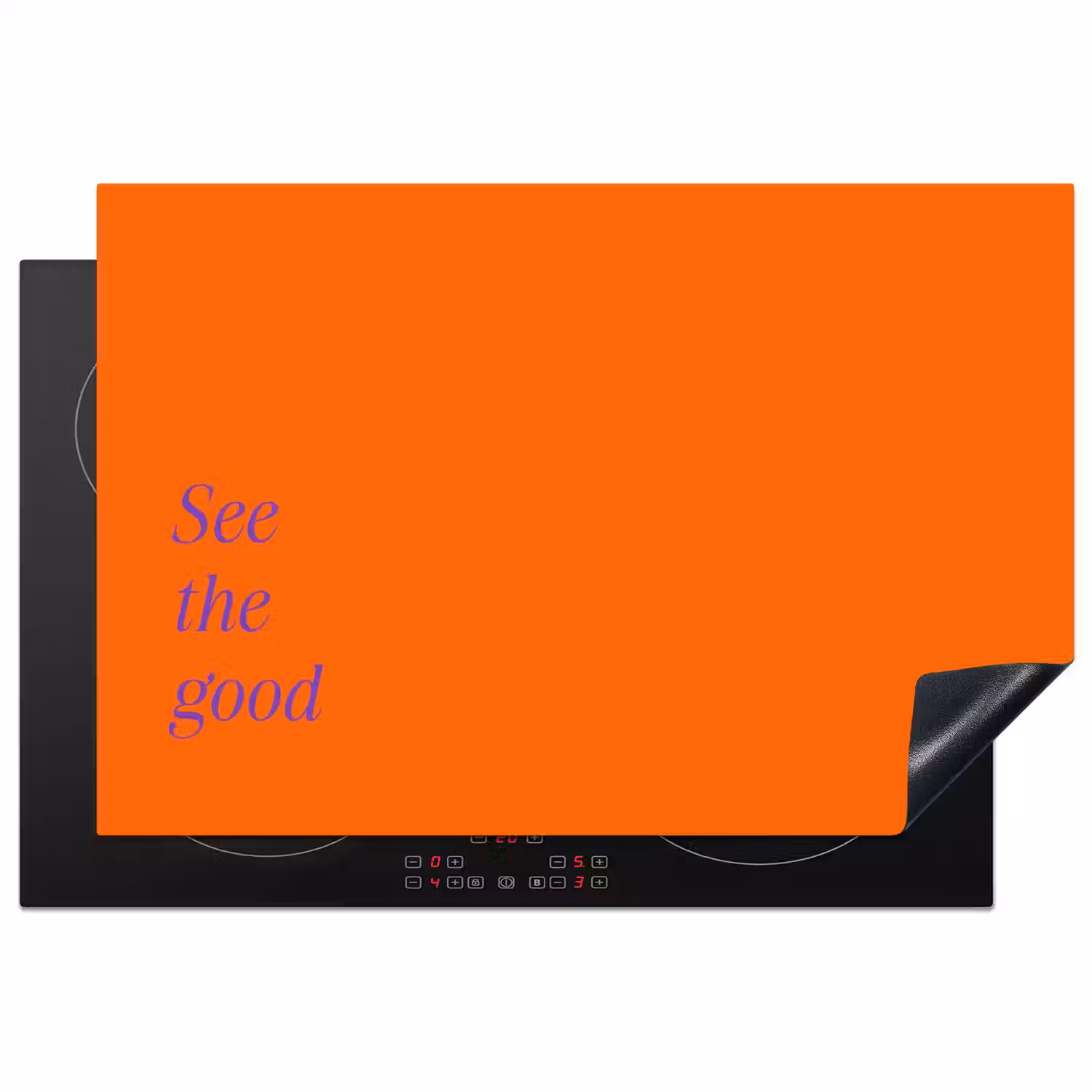 See te good - Paars - Oranje Inductie beschermer vinyl 3mm klein -3d